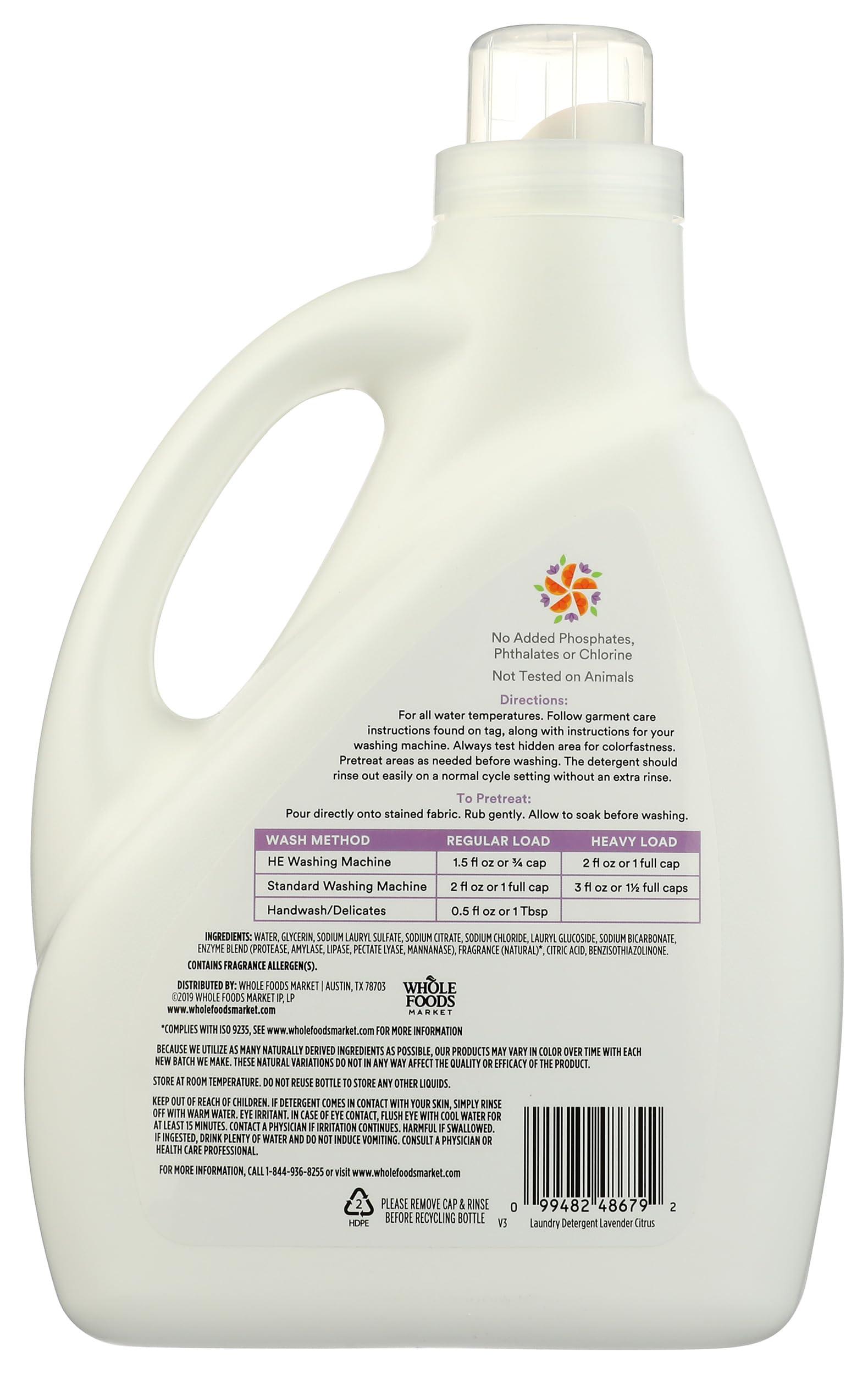 365 by Whole Foods Market, Concentrated Laundry Detergent, Lavender Citrus Scent, 66 HE Loads, 100 Fl Oz - Image 2