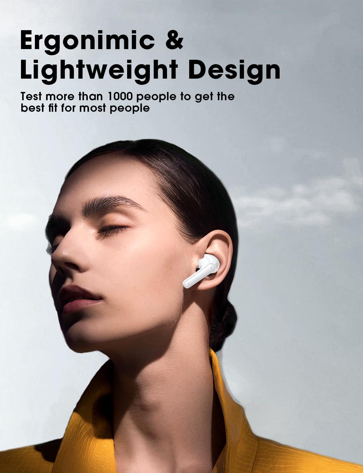 ZZU Wireless Earbuds, 2025 Ear Buds with Big Bass Stereo Sound, Lightweight Bluetooth Earbuds with 48 Hours Playtime, in-Ear Fit Earphones, IPX7, Hands-Free Calls with AI for iPhone, Android, Pad - Image 4
