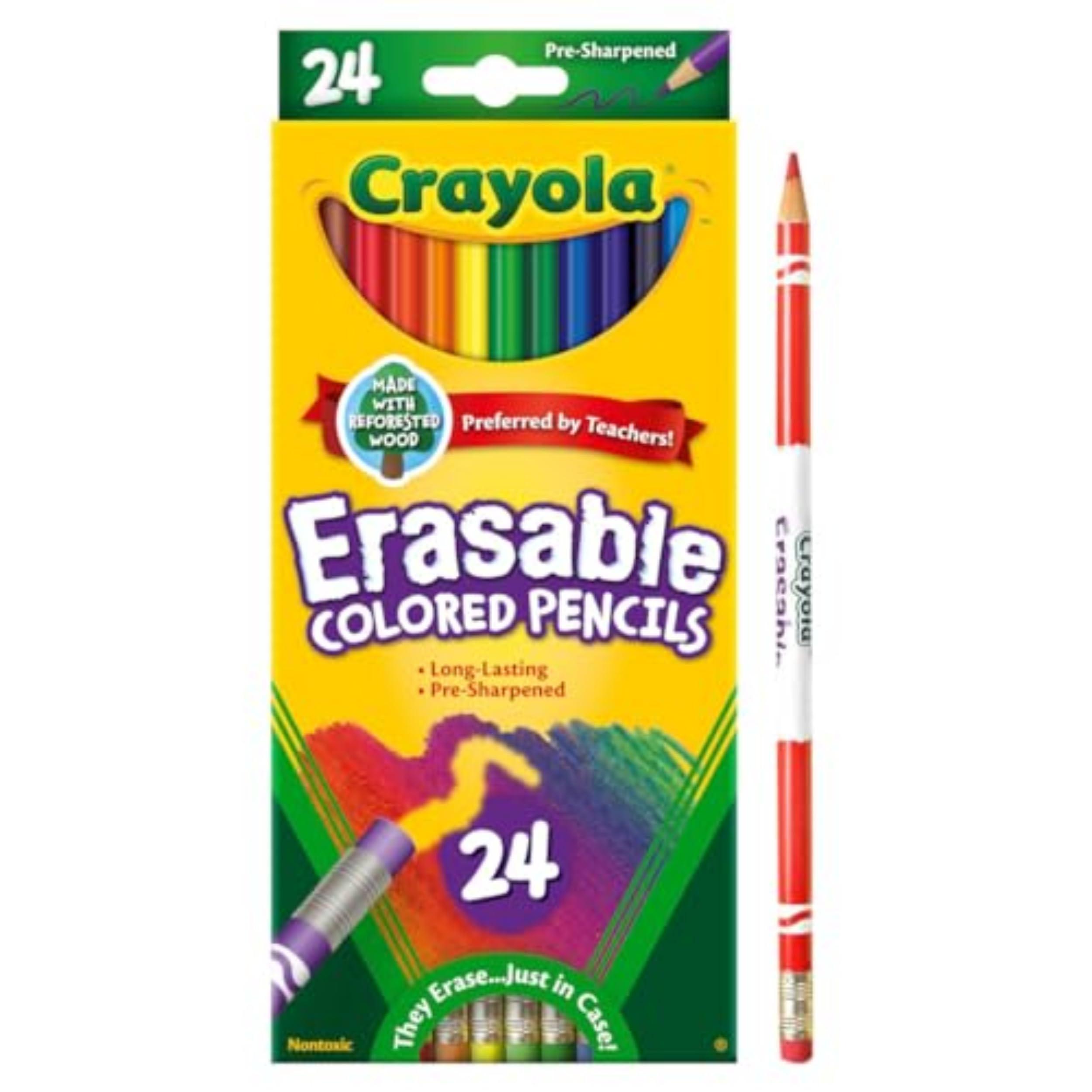 Crayola Erasable Colored Pencils (24ct), Assorted Kids Colored Pencils for Coloring Books, Back to School Essentials, Coloring Supplies for Classrooms, 6+ - Image 2
