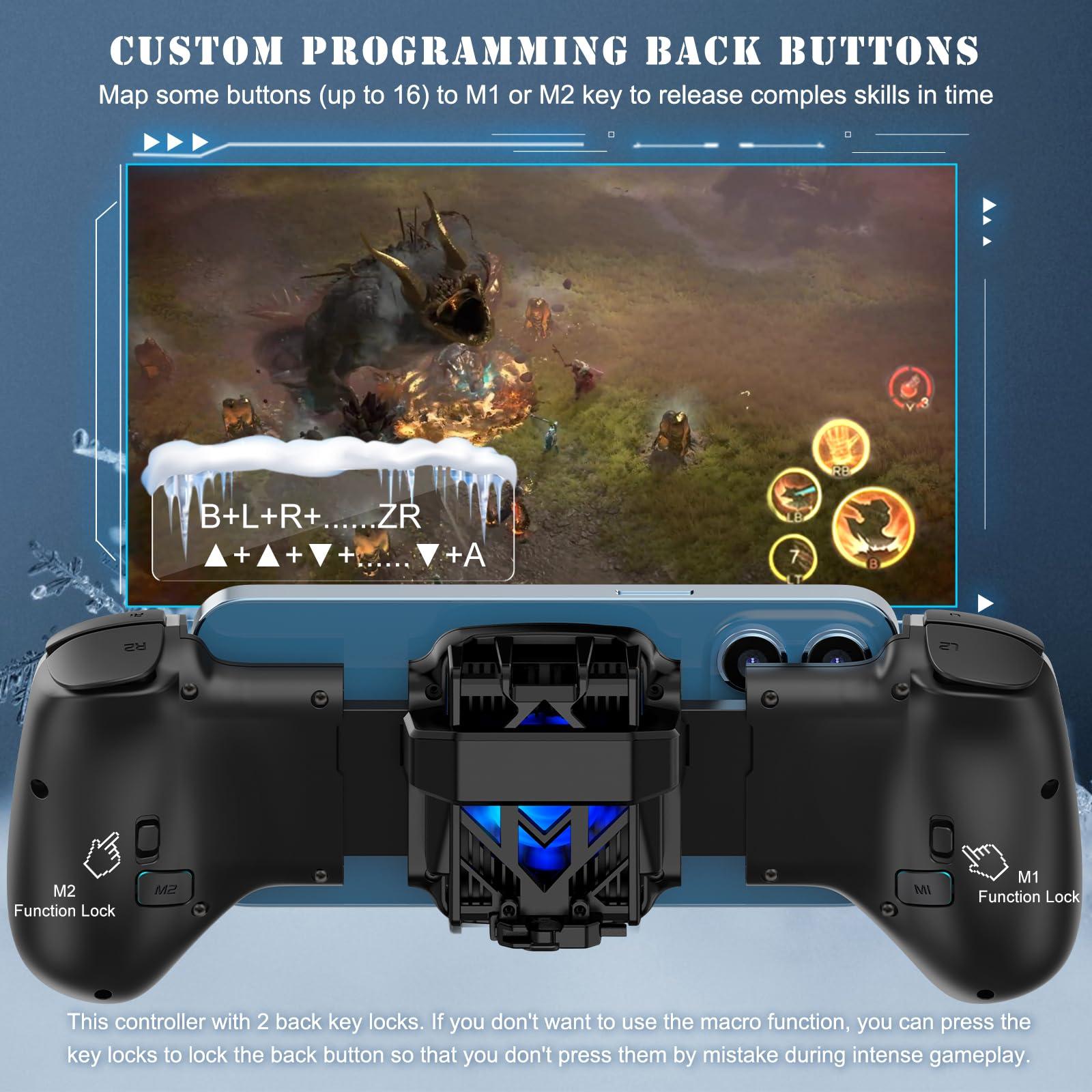Wireless Gamepad Controller for iPhone iOS Android Switch PC with Cool Conduction Plate RGB Cooling Fan, Phone Controller Joystick for iPhone 16/15/14/13, Samsung, LG, Google, Turbo/Macro Function, COD - Image 5
