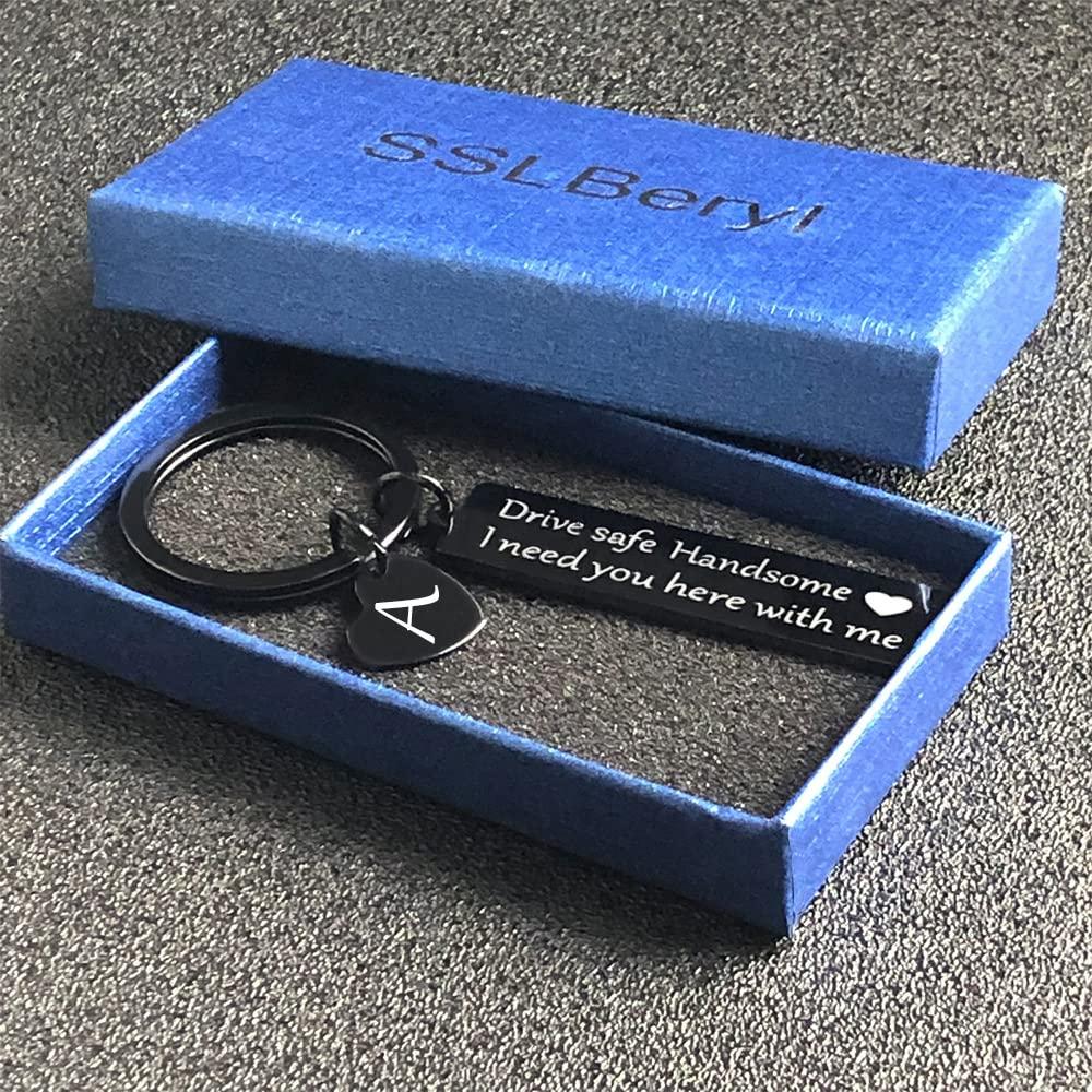 SSLBeryl Drive Safe Keychain for Him | I Need You Here With Me Keychain for Men Boyfriend Husband Anniversary Birthday Gifts - Image 6