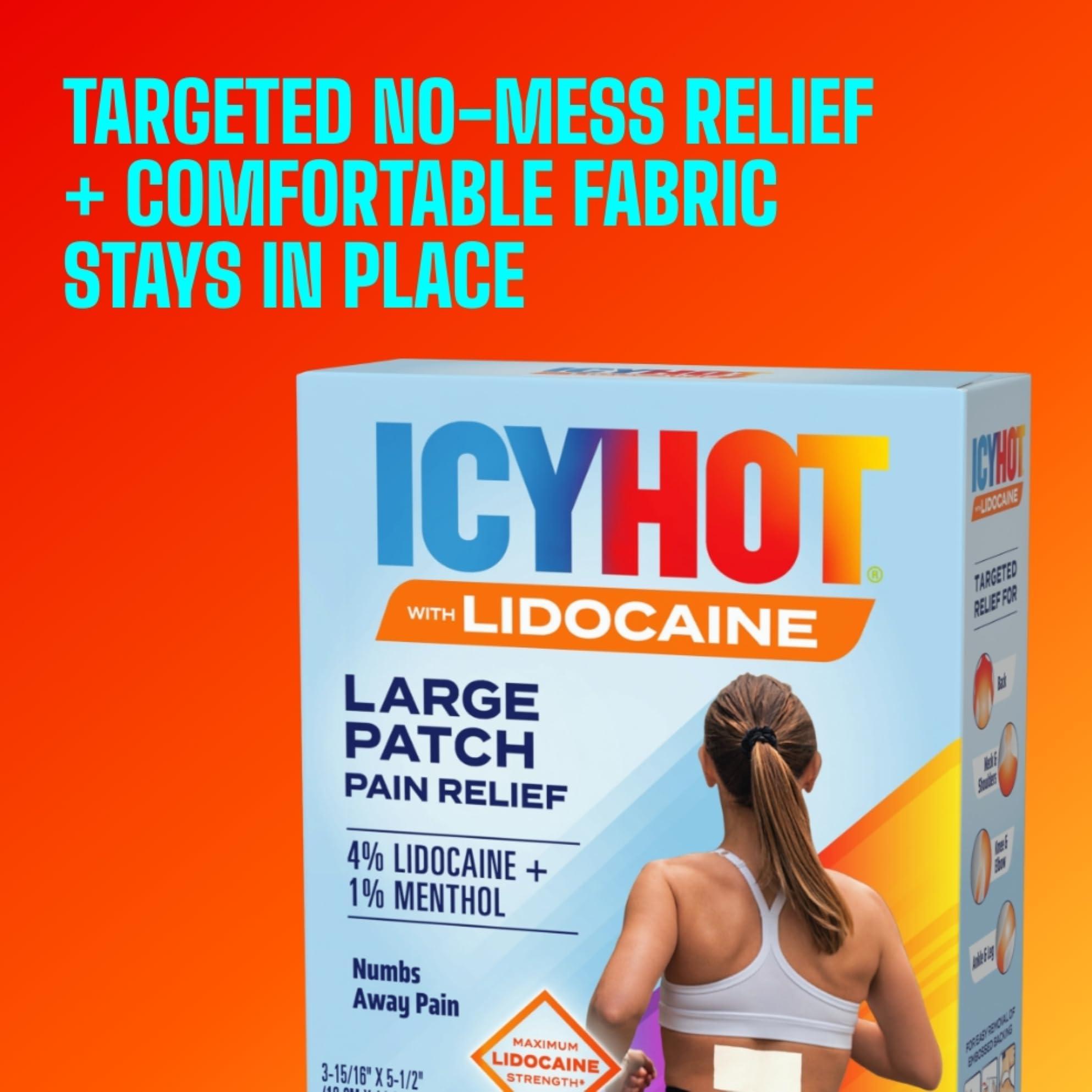 Icy Hot Max Strength Lidocaine Pain Relief Patch (5 Count) Penetrates for Fast, Targeted Relief - Image 7