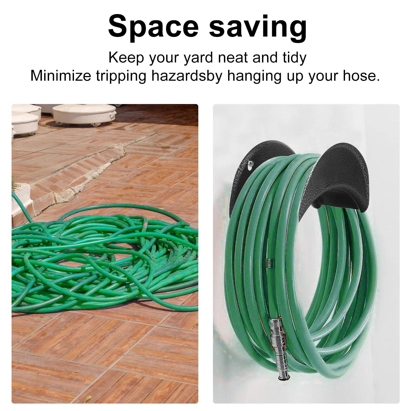 GARTOL Garden Hose Holder Heavy Duty, Wall Mount Hose Hanger for Outdoor, High Carbon Steel Water Hose Storage Organizer Rack for Outside Yard, Rust Proof - Image 6
