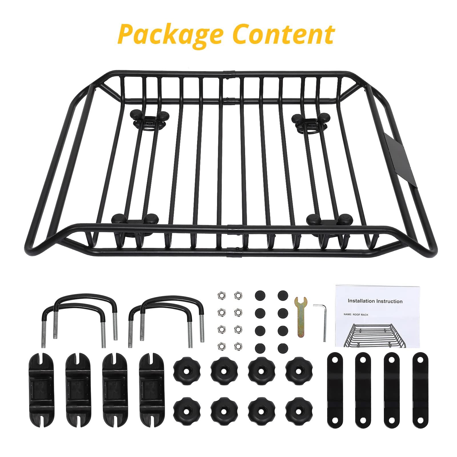 GARVEE Roof Rack Basket, 50" Rooftop Cargo Carrier Basket with 220 LBS Weight Capacity, Car Top Luggage Holder Carrier Basket for SUV, Truck - Image 5