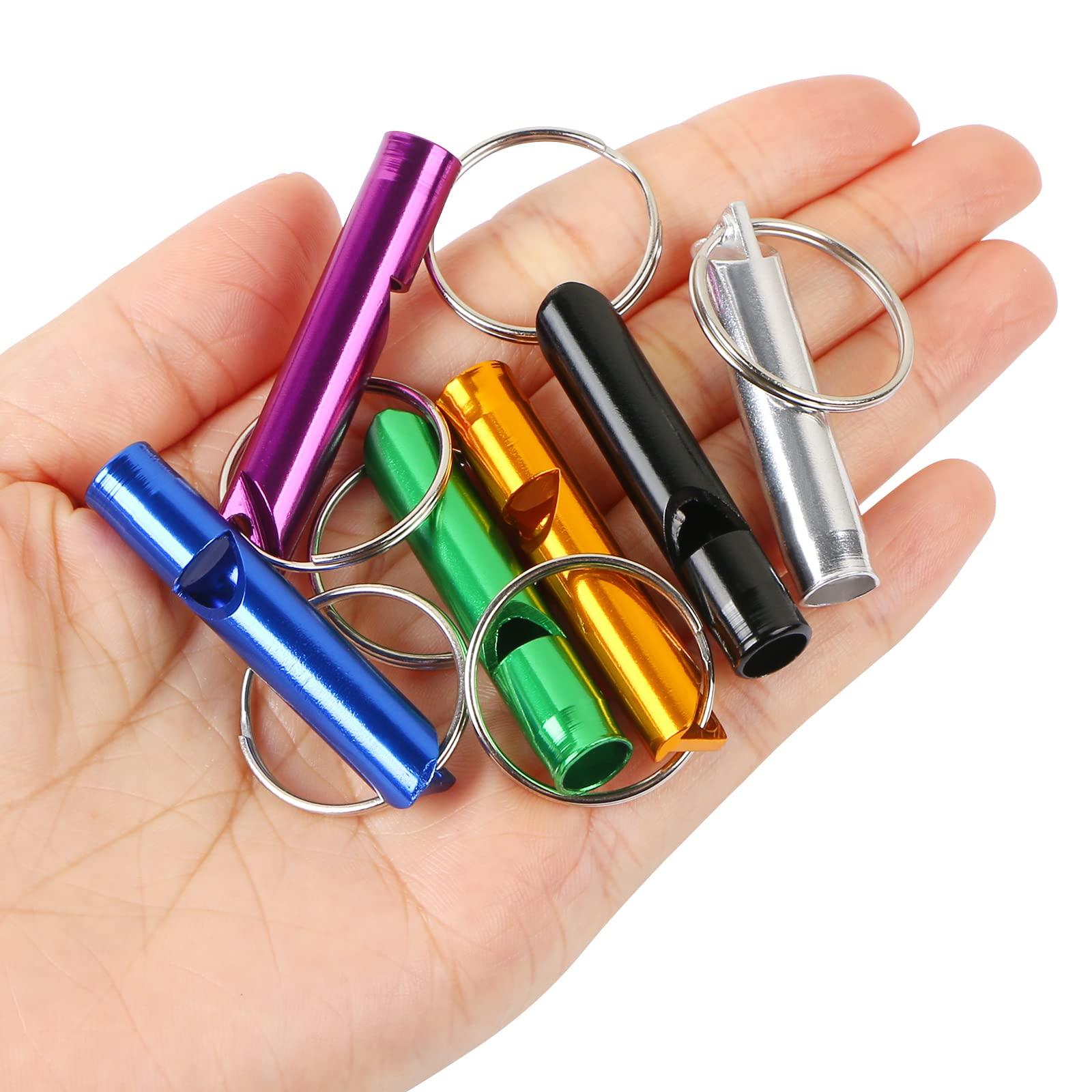 MIDELONG 6 pcs Emergency Whistle with Key Chain, Aluminum Extra Loud Safety Survival Whistle Keychain for Outdoor Sports Camping Hiking Boating Hunting, 6 Colors - Image 5