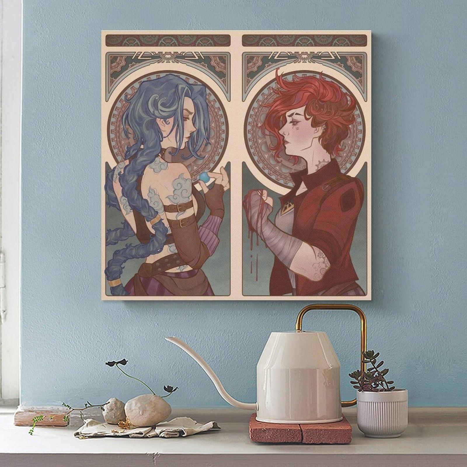 EsEntL Arcane Anime Poster Jinx&Vi Canvas Art Poster And Wall Art Picture Print Modern Family Bedroom Decor Posters 12x12inch(30x30cm) - Image 3