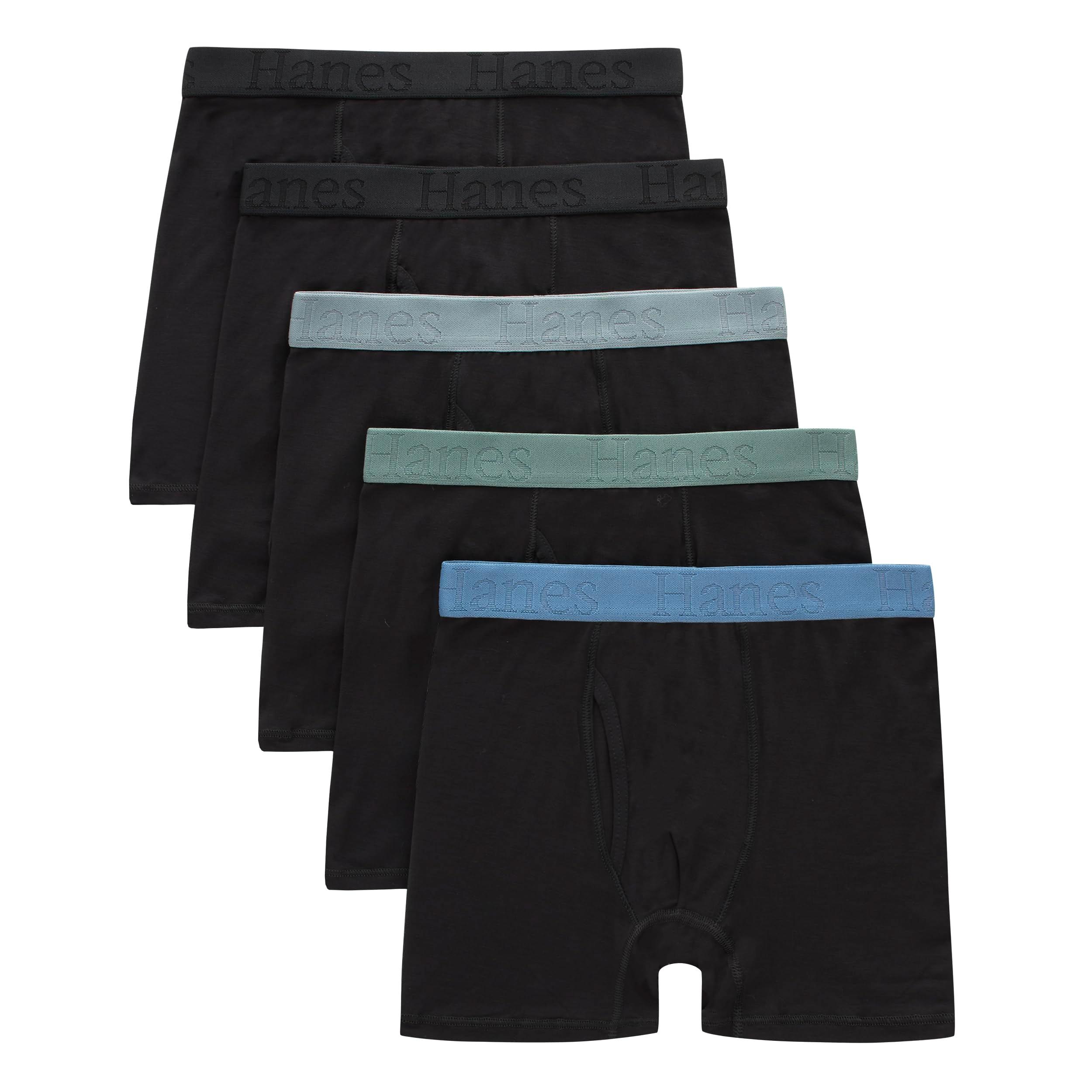 Hanes Boys' Originals Boxer Brief Underwear, Supersoft Boxer Briefs For Boys', Assorted 5-Pack
