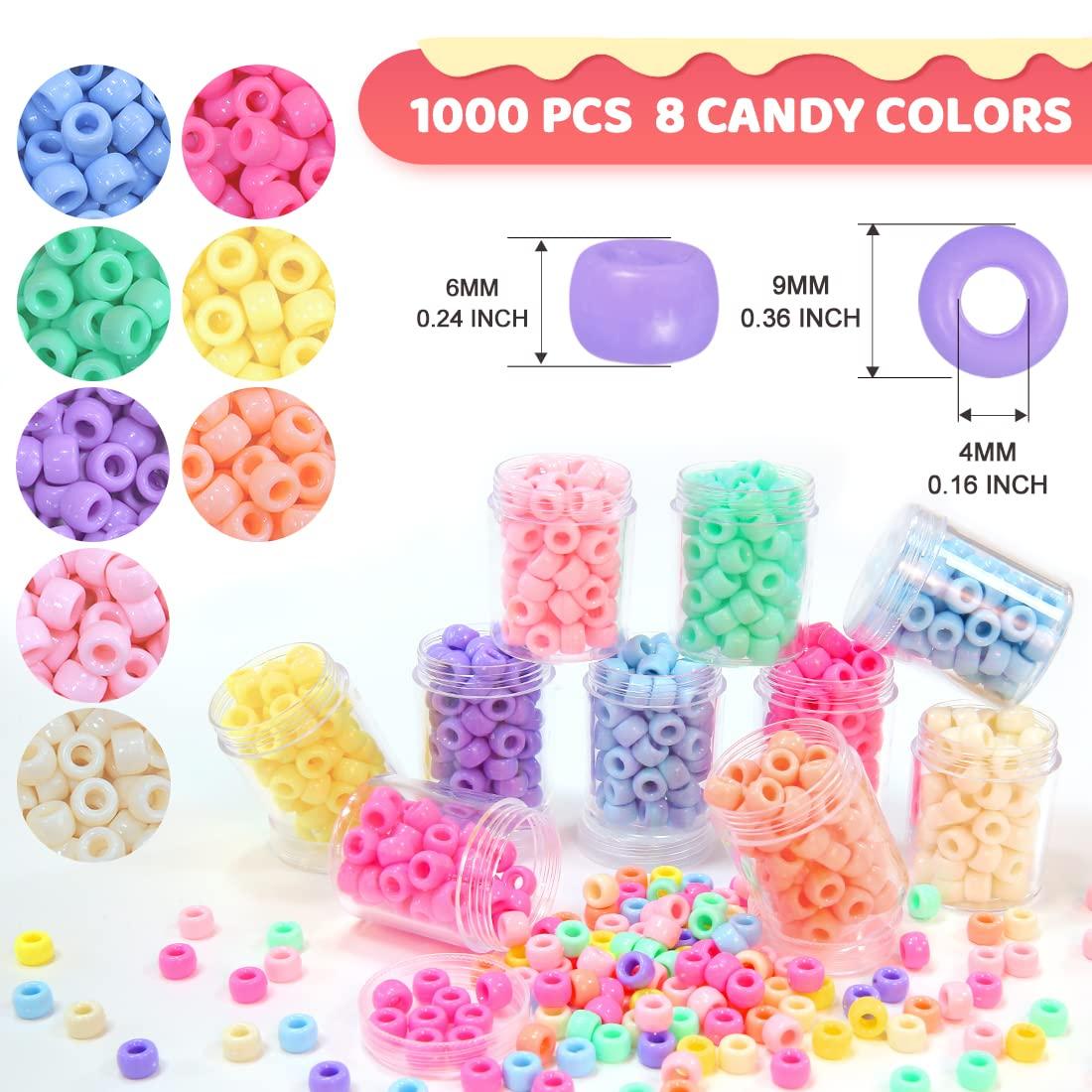 1000 Macaron Candy Pony Beads, Beads for Crafts, Hair Beads, Beading Supplies, Beads for Jewelry Making - Image 2