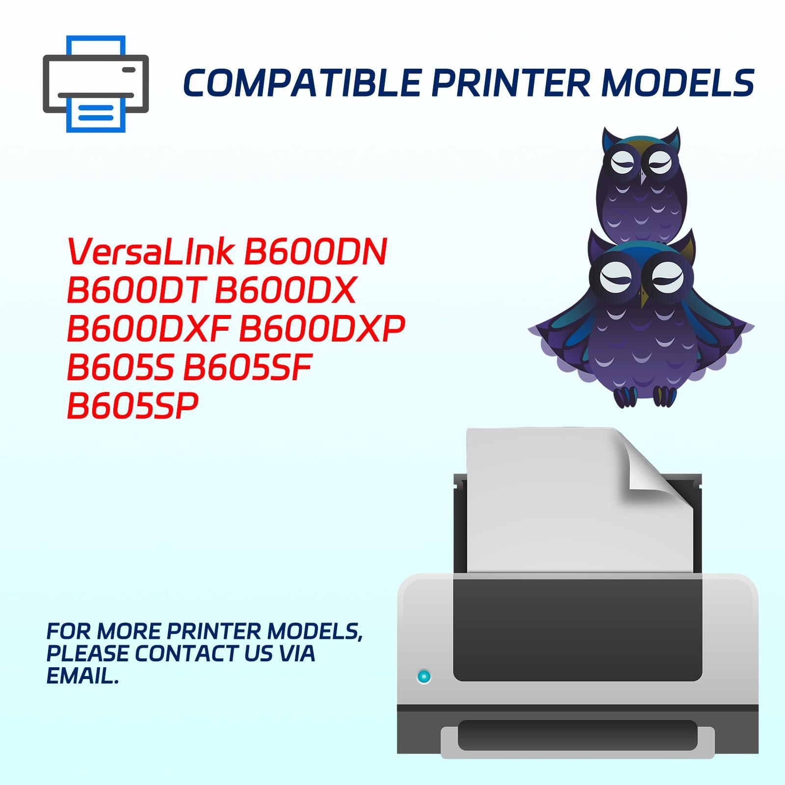 106R03944 Toner Cartridge Compatible for Xerox VersaLInk B600DN B600DT B600DX B600DXF B600DXP B605S B605SF B605SP Printers, with Chip, High Yield 56700 Pages, Vivid Colors (1 Pack Black) - Image 2