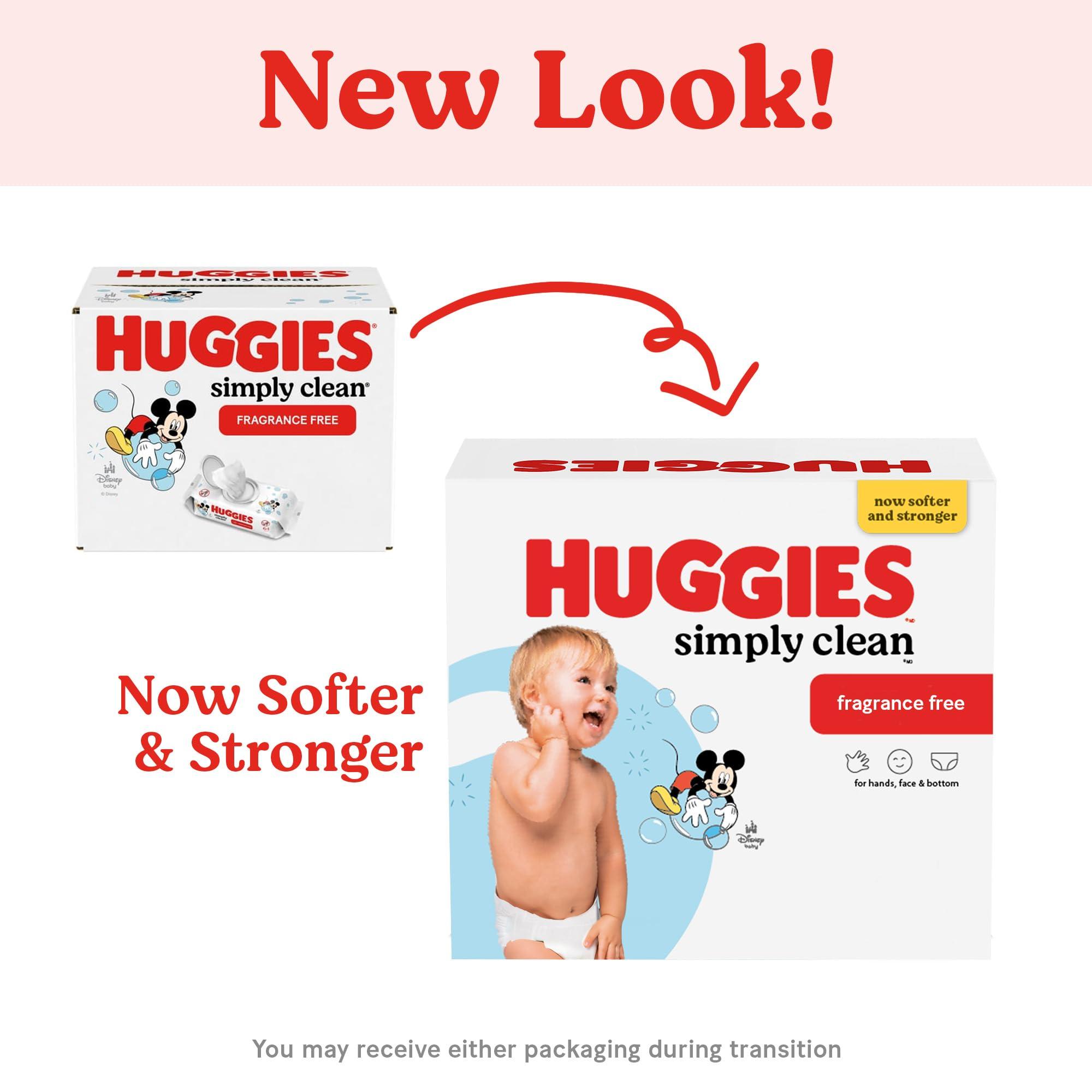Huggies Simply Clean Unscented Baby Diaper Wipes, 11 Flip-Top Packs (704 Wipes Total), Packaging May Vary - Image 2
