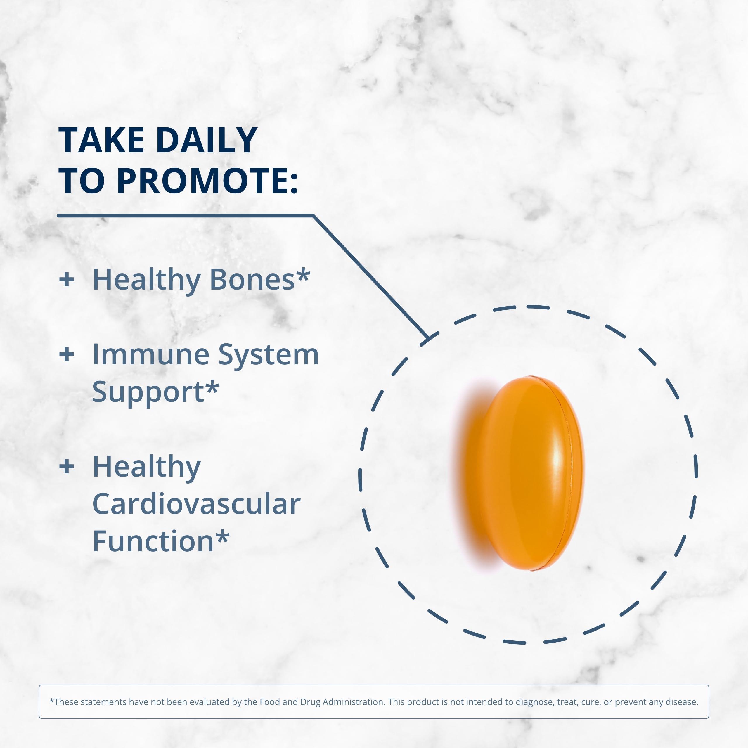 Metagenics Vitamin D3 + K - for Immune Support, Bone Health & Heart Health* - Vitamin D with MK-7 (Vitamin K2) - Non-GMO - Gluten-Free - 60 Softgels - 10,000 IU - Image 4