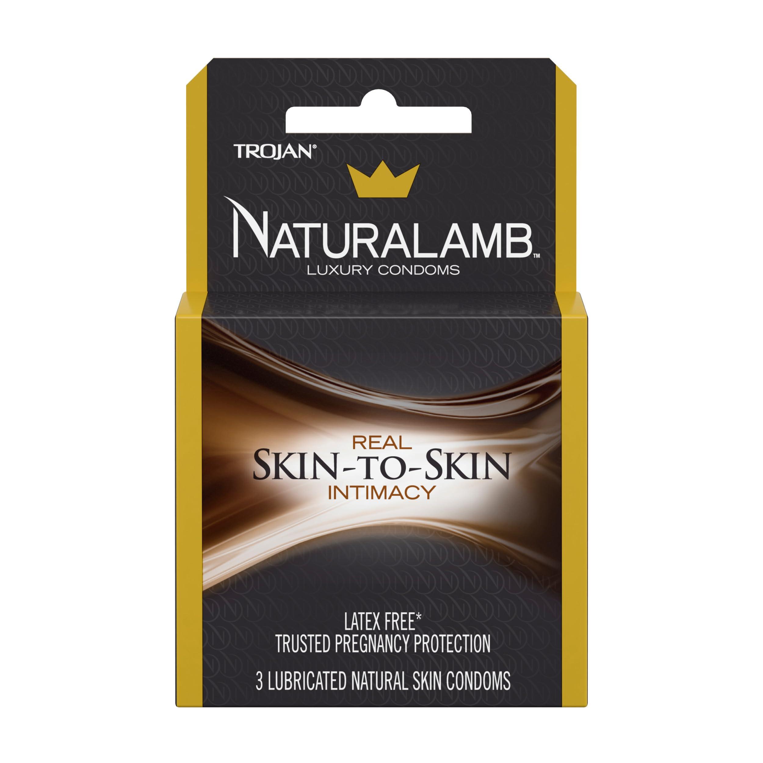 Trojan NaturaLamb Latex Free Luxury Lubricated Condoms, 3 Count