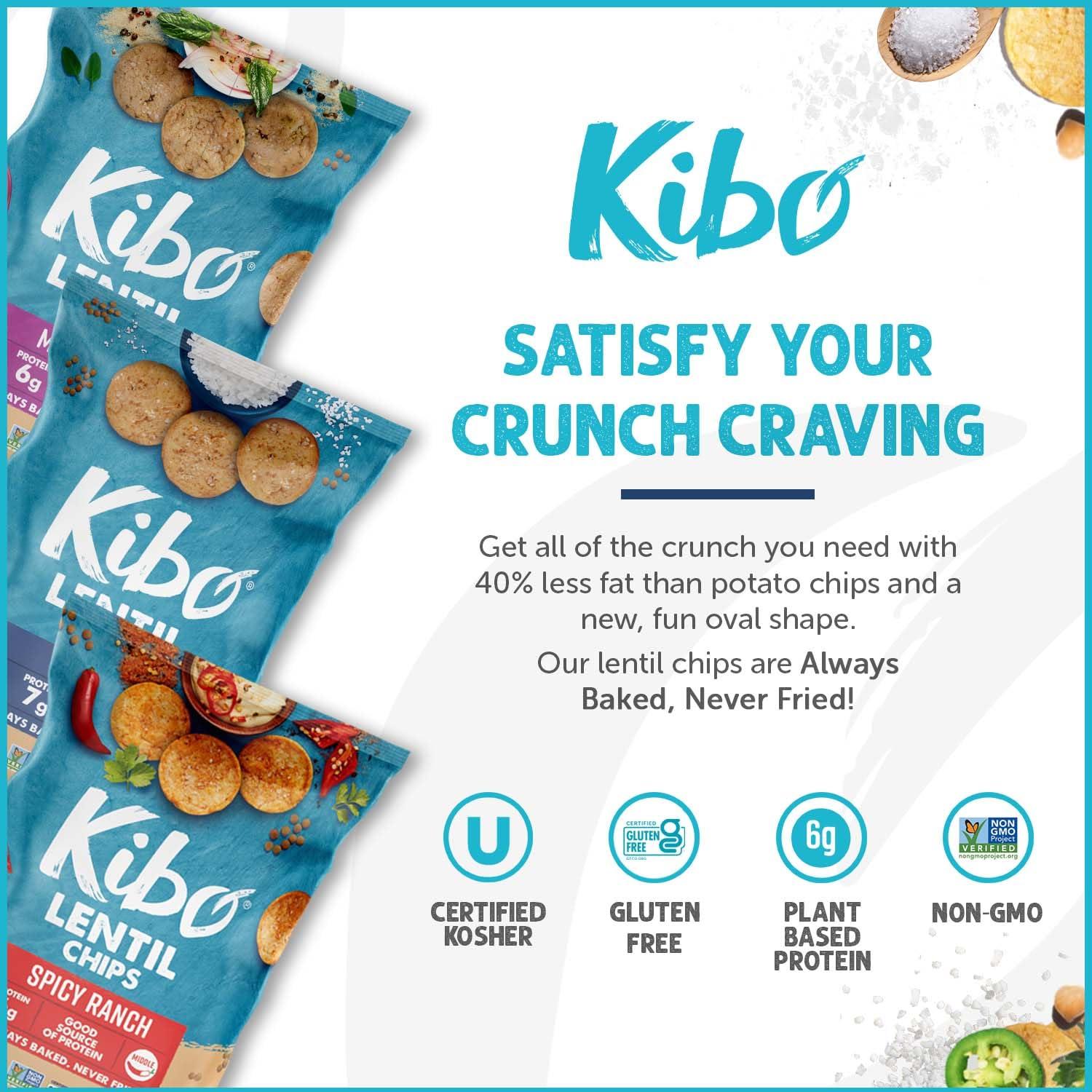 Kibo Lentil Chips Variety Pack - Gluten-Free, Vegan, Non-GMO, Plant-Based - Maui Onion, Sea Salt, Spicy Ranch, Made with Real Veggies - 28g, 12 Pack - Image 4