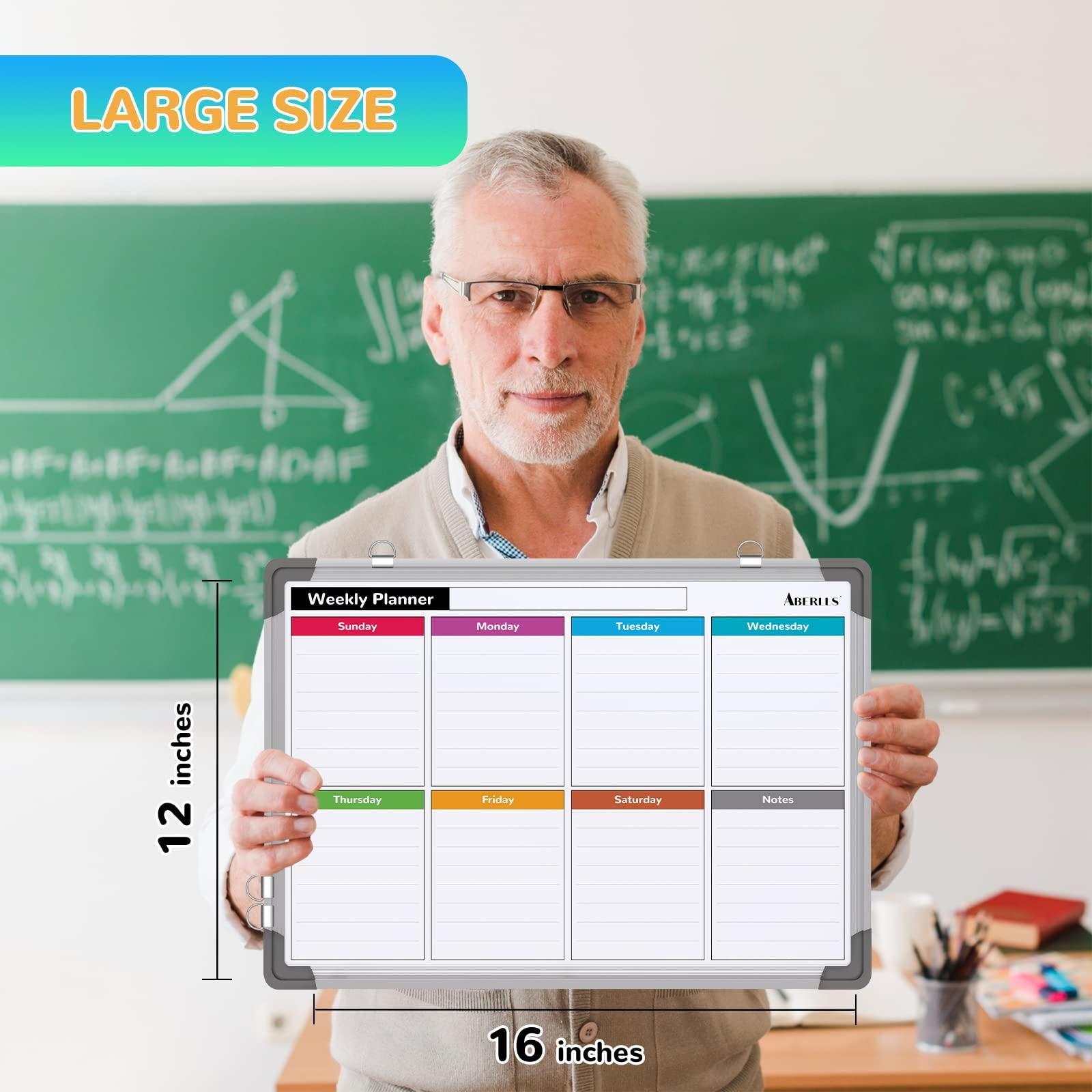 Small Weekly Calendar Dry Erase Whiteboard for Wall, 16" x 12" Magnetic Dry Erase Board, Hanging Double-Sided White Board, Portable Board for List, Kitchen, Planning, Memo, Home, Office - Image 3