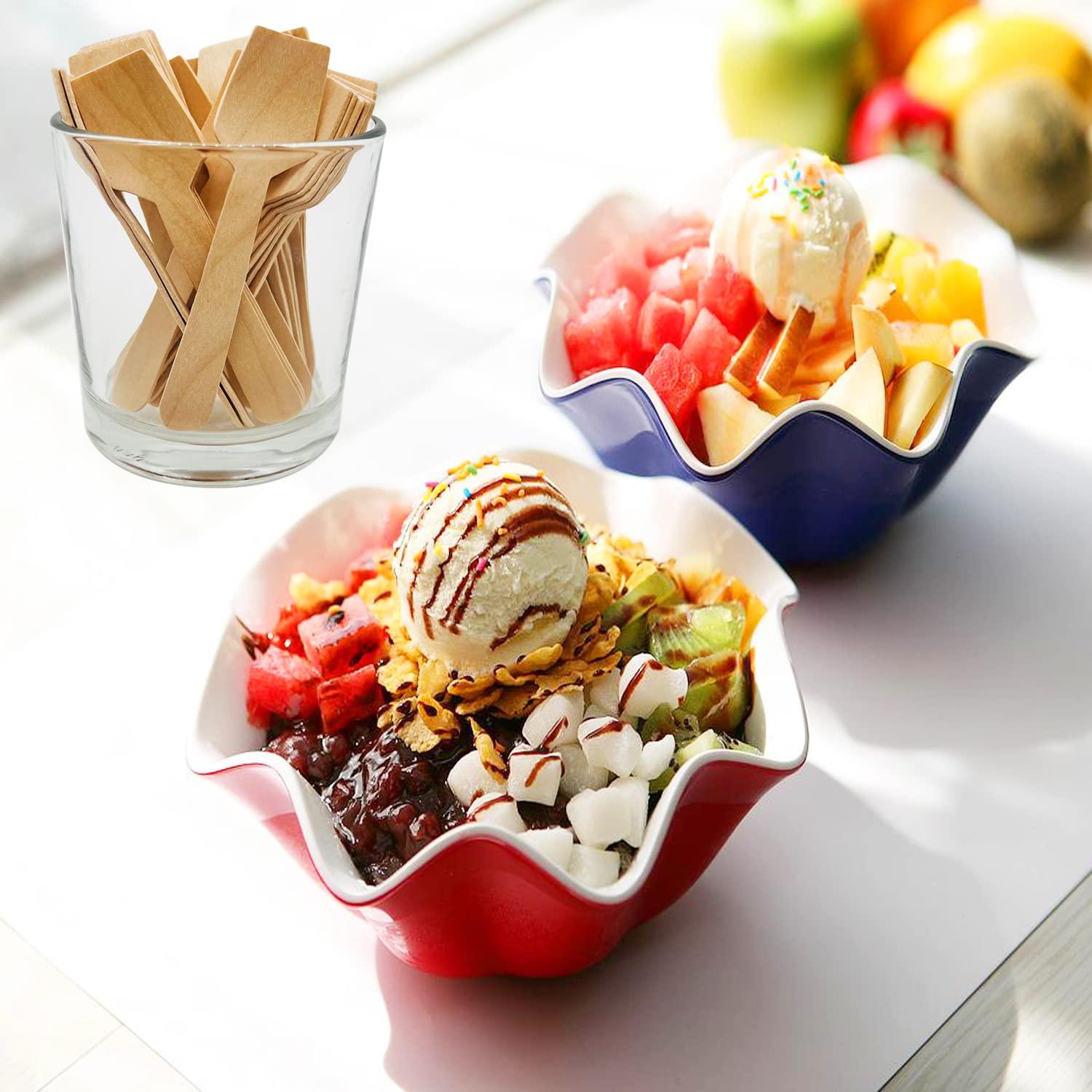 Mini Wooden Spoons, 200 Pcs 4 Inch Disposable Wooden Dessert Spoons, Biodegradable Compostable Birchwood - Image 2