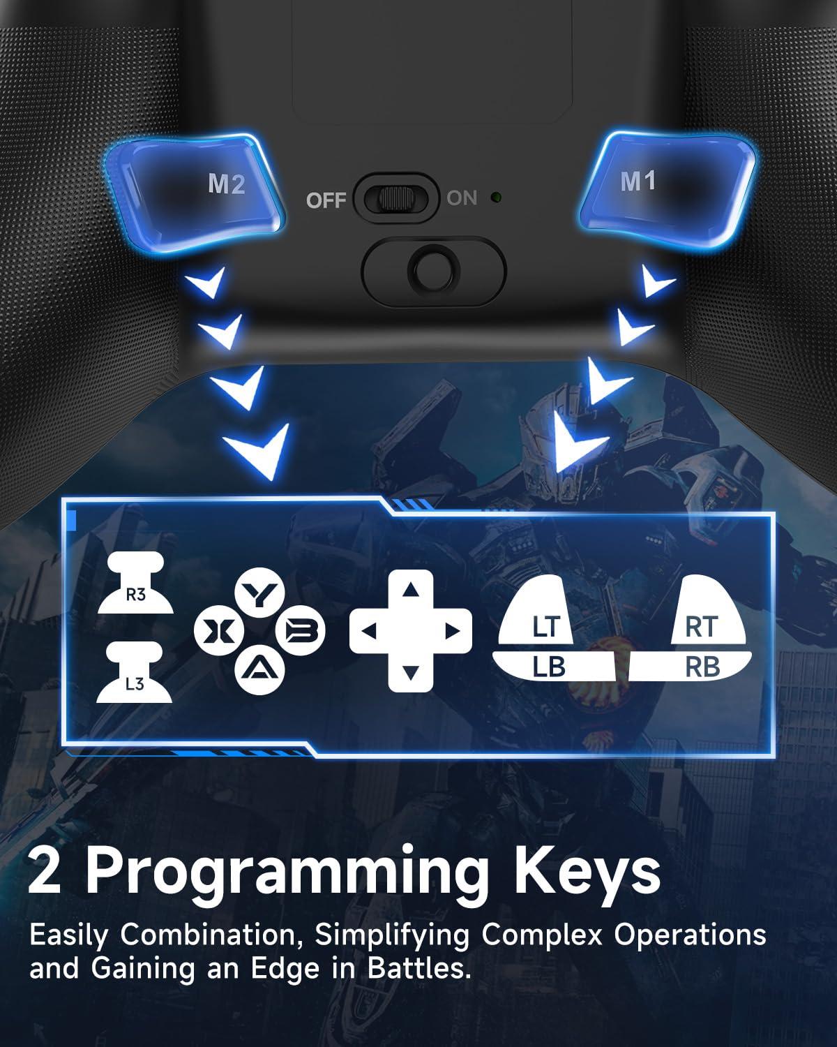 EasySMX X15 PC Controller - Enhanced Wireless Bluetooth Controller with Hall Joysticks/Hall Triggers/RGB Lighting - No Stick Drift, No Dead Zone - Work for Windows PC, Android, Steam and Switch - Image 6