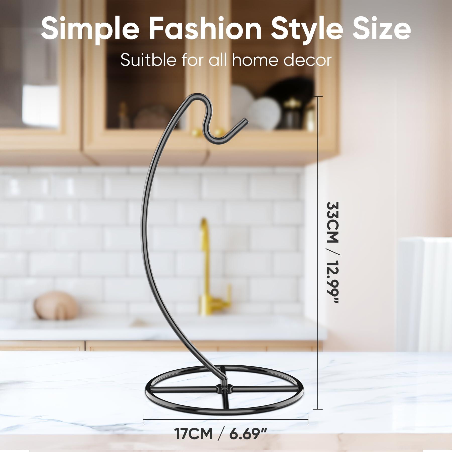 Beesini 2 Pack Banana Holder, Banana Tree Stand Metal, Banana Stand Holder, Holds Up to 15LB Banana or Grape, Banana Rack for Kitchen Counter, Black - Image 3