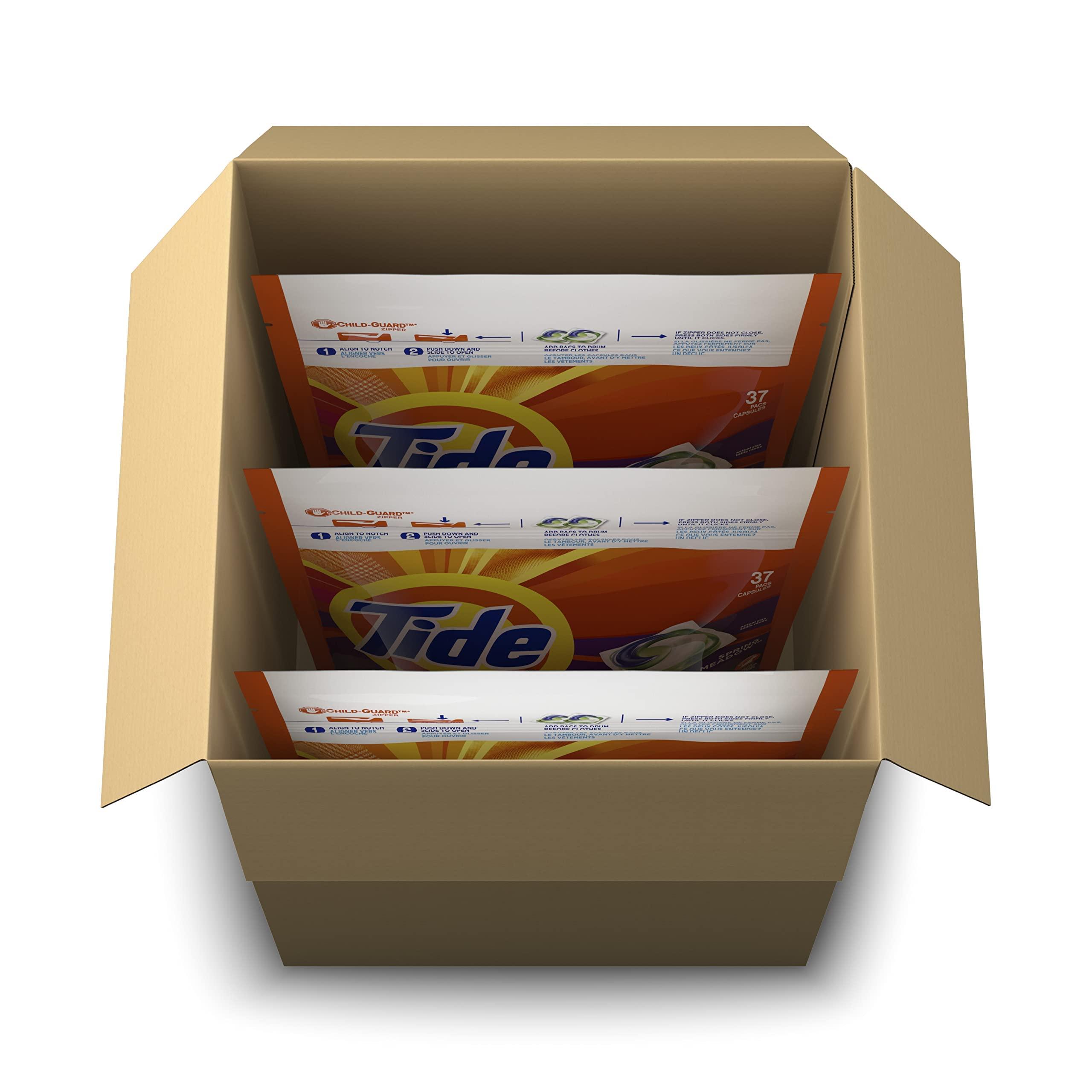 Tide PODS Laundry Detergent Soap Pods, Spring Meadow, 37 Count (Pack of 3 Bag Value Pack), Total 111 Count, HE Compatible - Image 4