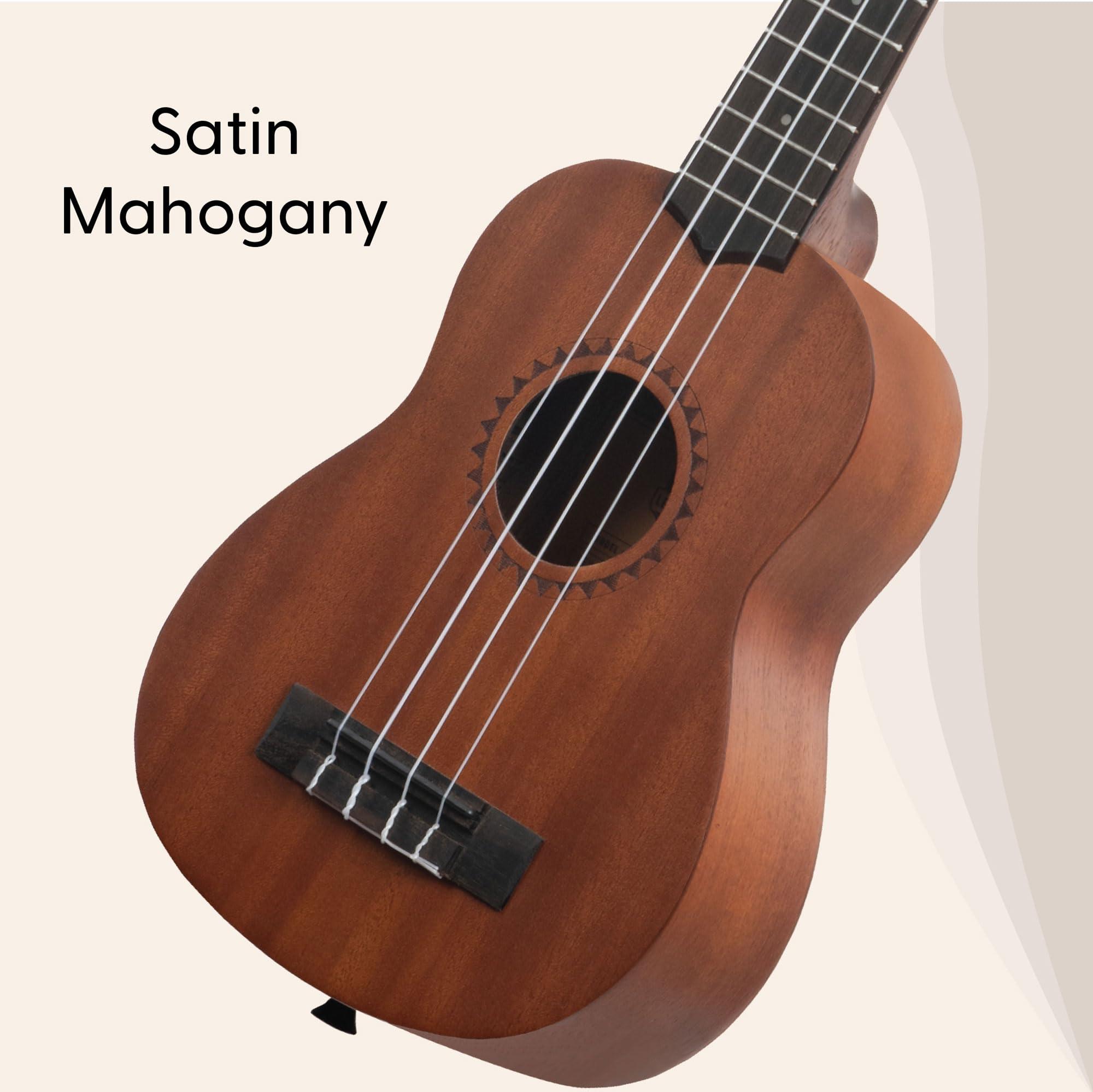 Kala Learn To Play Soprano Ukulele Starter Kit KALA-LTP-S – Natural Mahogany Finish, Complete Beginner Starter Kit with Tuner, Instructional Booklet, and Aquila Strings - Image 3