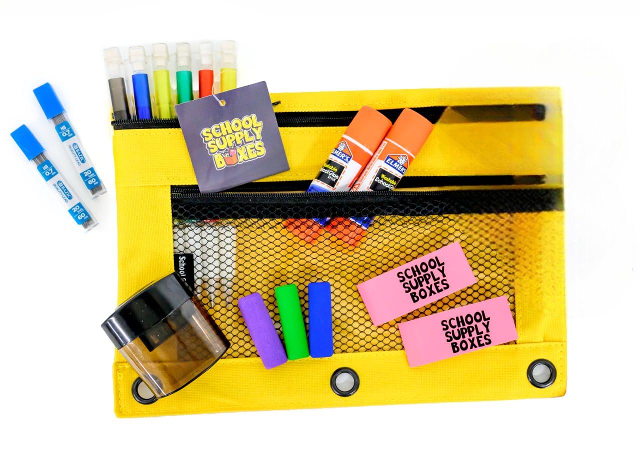 Elementary School Essentials Bundle | 1 Box - 91 Pieces per Box | School Supply Boxes - Back to School Essentials | Includes Binders, Folers, Notebooks, Filler Paper, Pencils, Notecards, Pens, & More - Image 4