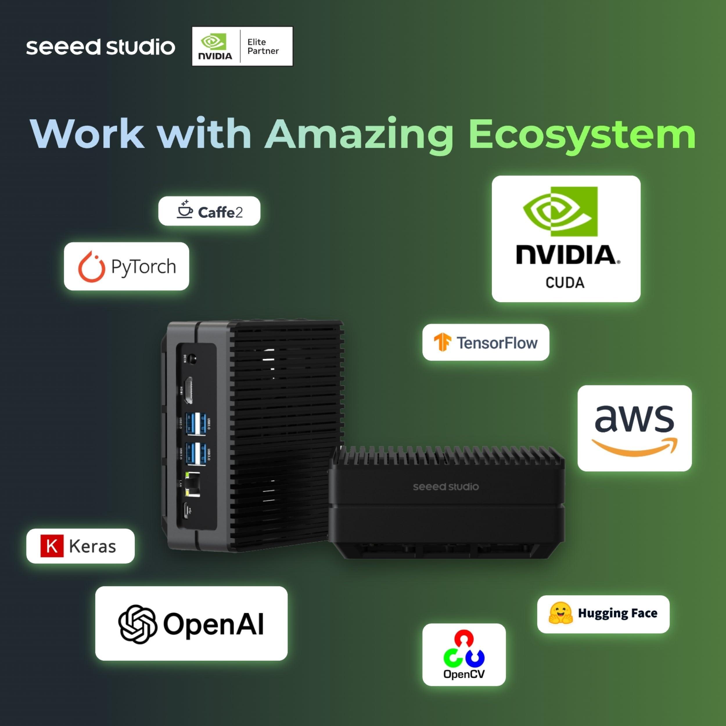 seeed studio NVIDIA Jetson Orin NX 16GB Edge AI Device - reComputer J4012, 4xUSB 3.2, M.2 Key E & Key M Slot, Pre-Installed Jetpack System with NVIDIA Jetpack on 128GB NVMe SSD - Image 8