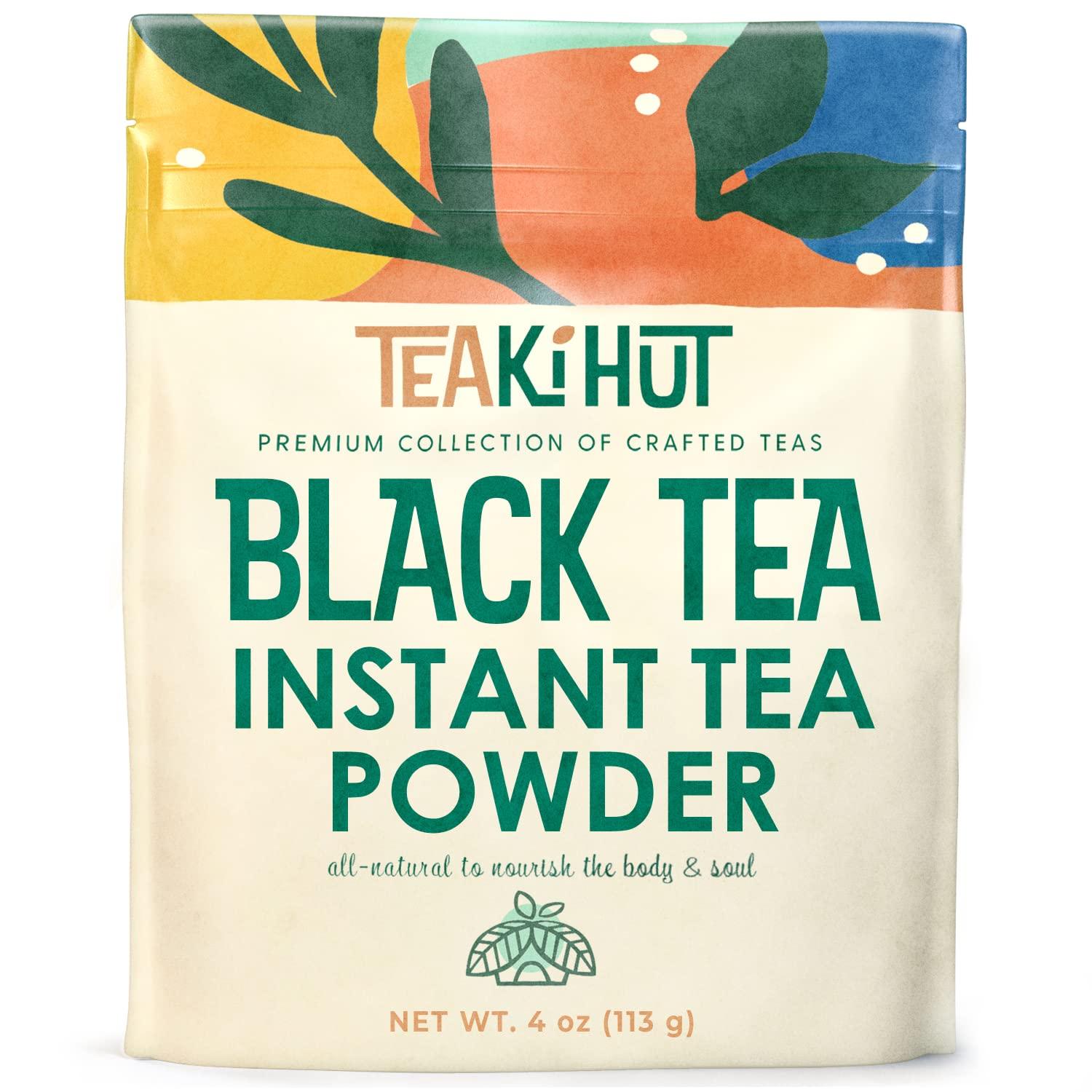 TEAki Hut Instant Black Tea Powder, 4 oz, Black Tea Powdered BlackTea for Hot and Cold Beverages, Refreshing Instant Tea Powder, Unsweetened Tea, 113 Servings