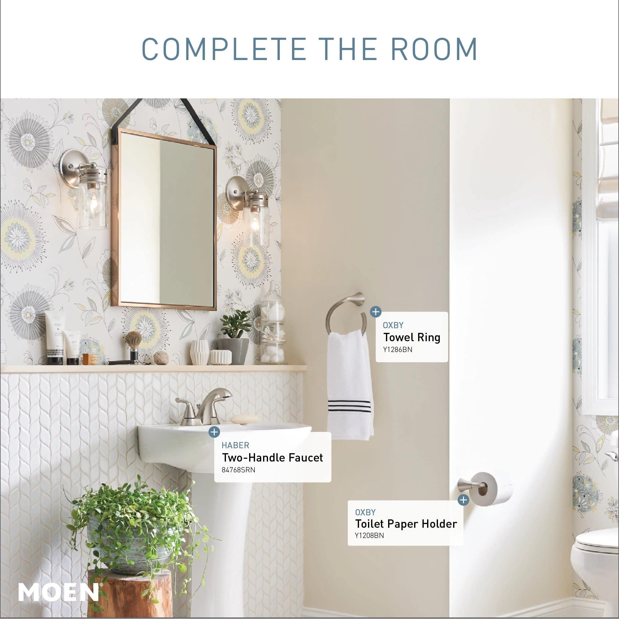 Moen Haber Spot Resist Brushed Nickel Two-Handle 4" Centerset Bathroom Faucet, 3-Hole Faucet, 84768SRN - Image 6