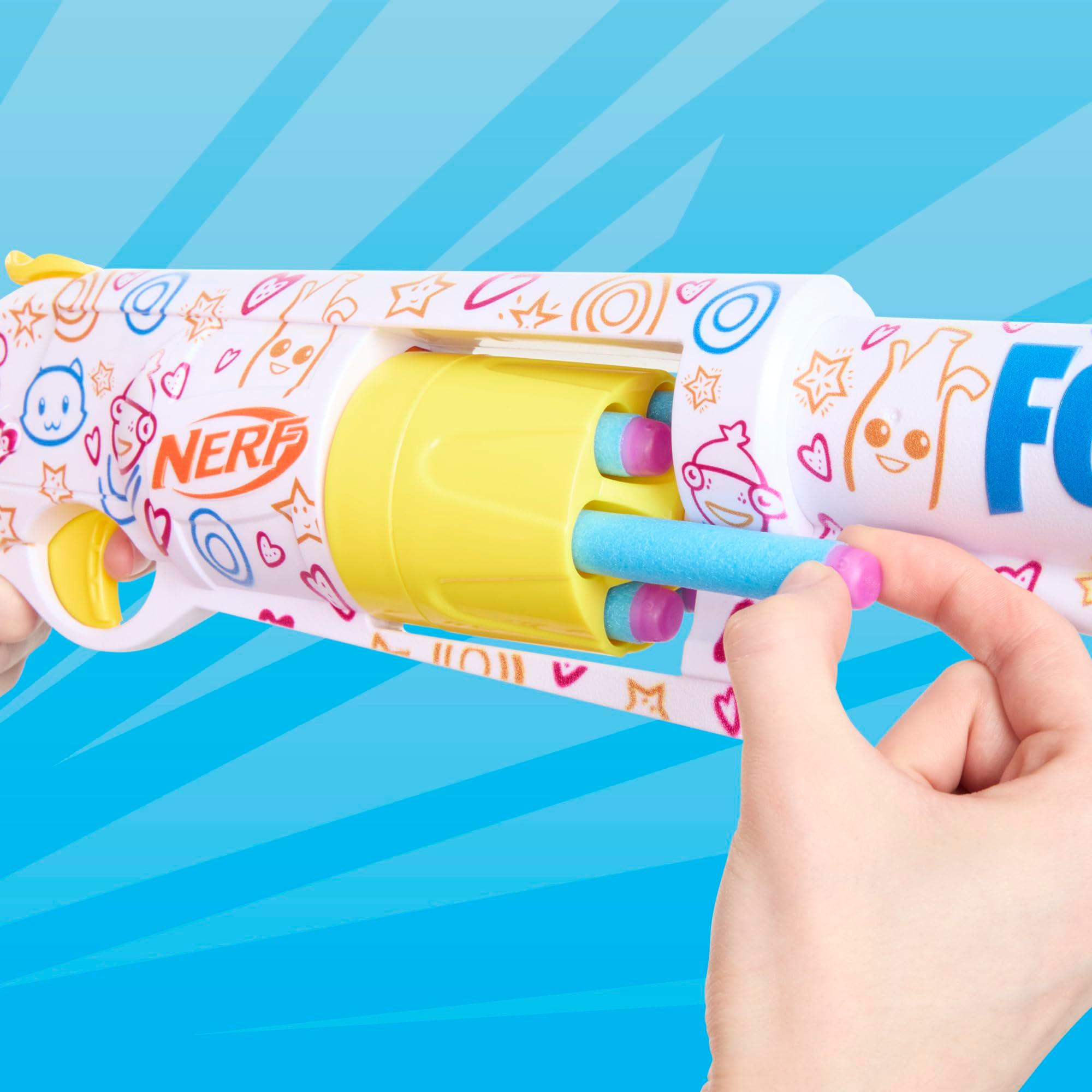 Nerf Fortnite Frenz 4 Ever Blaster, Bonus Code to Unlock Frenz 4 Ever Wrap in The Game, 6 Elite Darts, 6-Dart Drum, Fortnite Gifts - Image 5