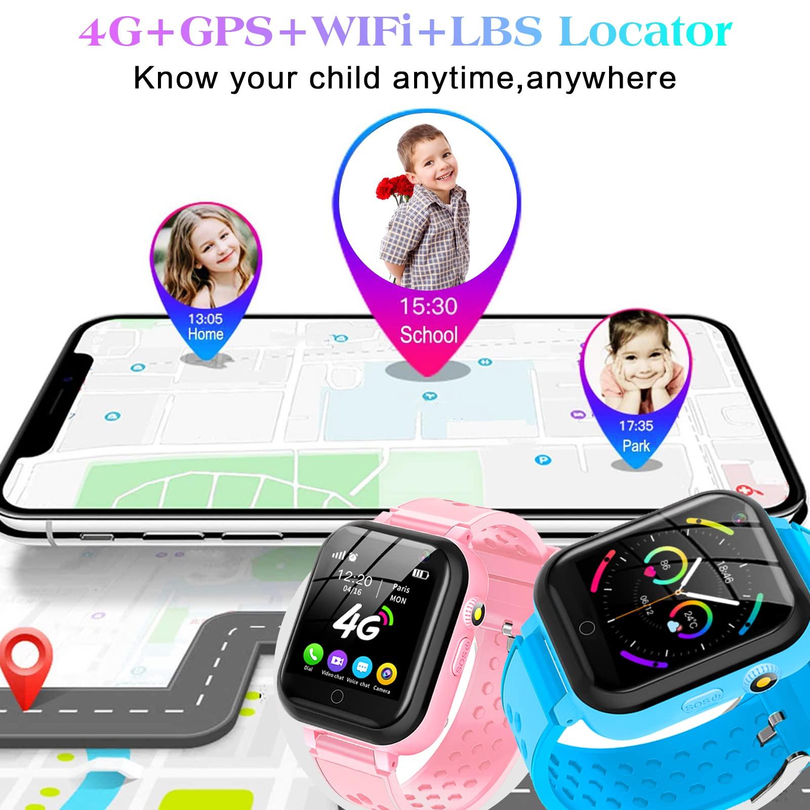 DDIOYIUR Smart Watch for Kids, 4G Kids Phone Smartwatch with GPS Tracker, WiFi SMS, Call, Voice Video Chat, Bluetooth, Audio Recording, Alarm, Pedometer, Wrist Watch for 4-16 Boys Girls Birthday Gifts - Image 4