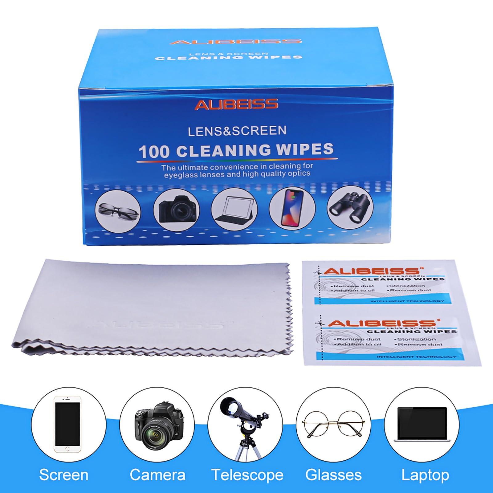 Pre-Moistened Lens Wipes ALIBEISS Screen Wipes for Glasses, Camera,Tablets, Smartphone, Screens and Other Delicate Surfaces,Pack of 100 - Image 2