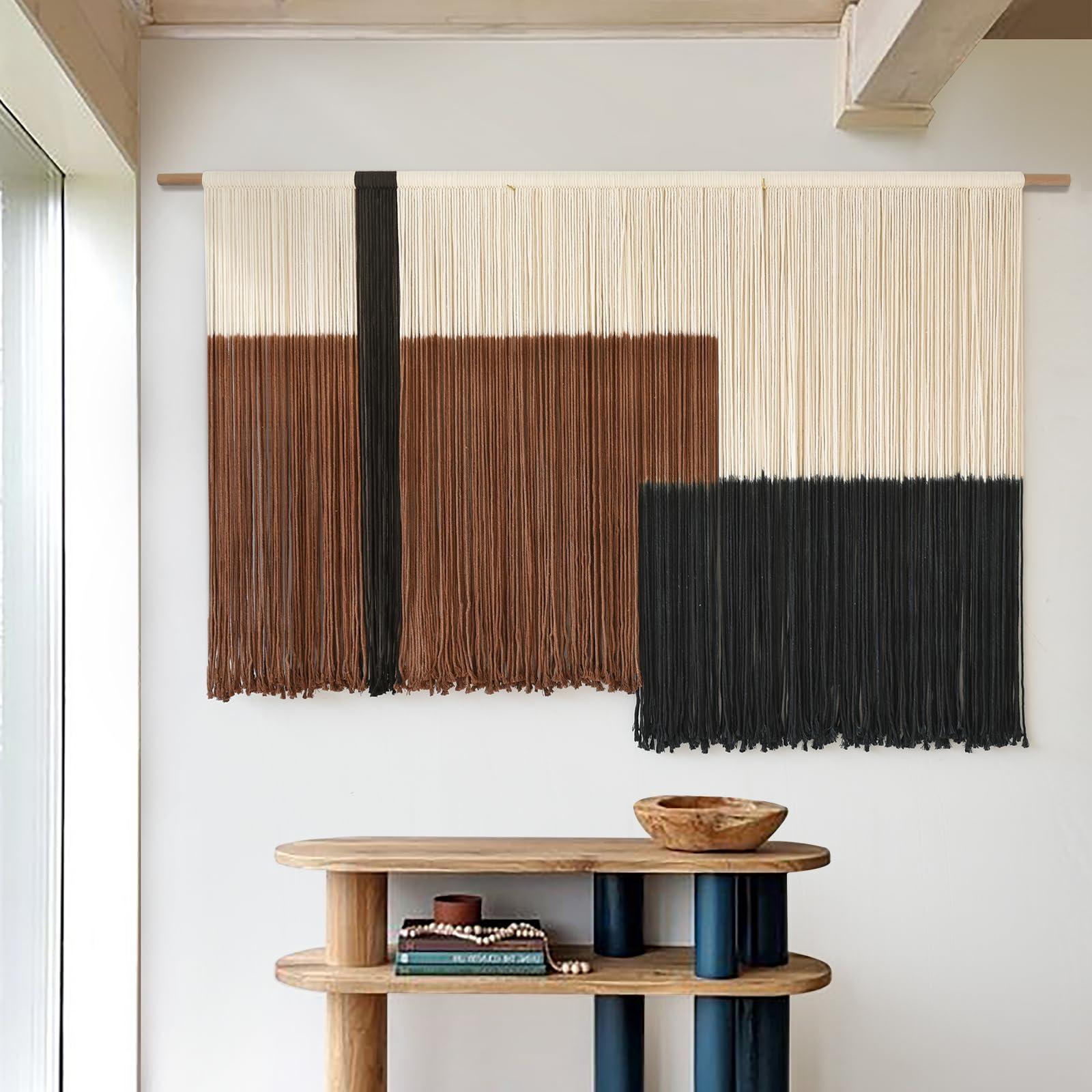Macrame Wall Hanging Large Dip Dye Tapestry Fiber Wall Art Boho Bedroom Décor 57''W*35''L - Image 4