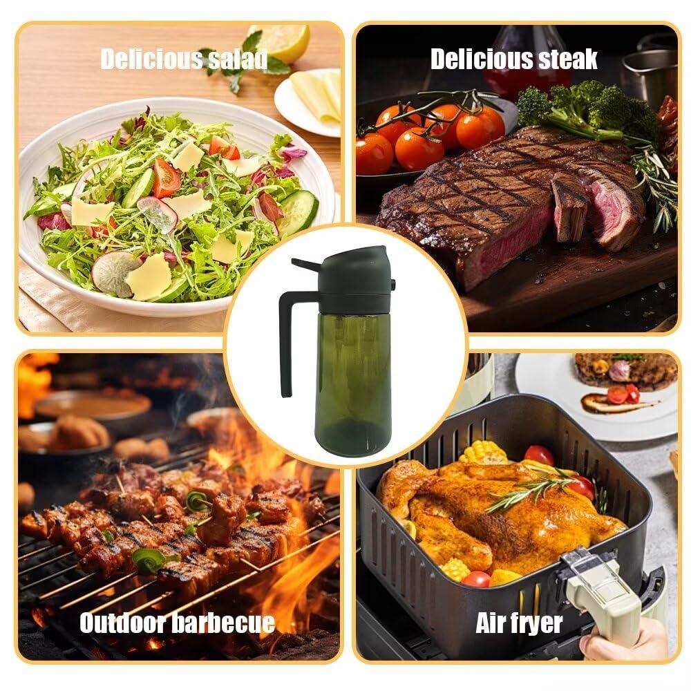 HWHIEUAIK Kitchen Maiden 2 in 1 Oil Dispenser, 2024 New Kitchenmaiden 2 In 1 Oil Sprayer for Cooking，Olive Oil Dispenser Bottle Spray And Pour for Air Fryer, Salad, Frying, BBQ - Image 6