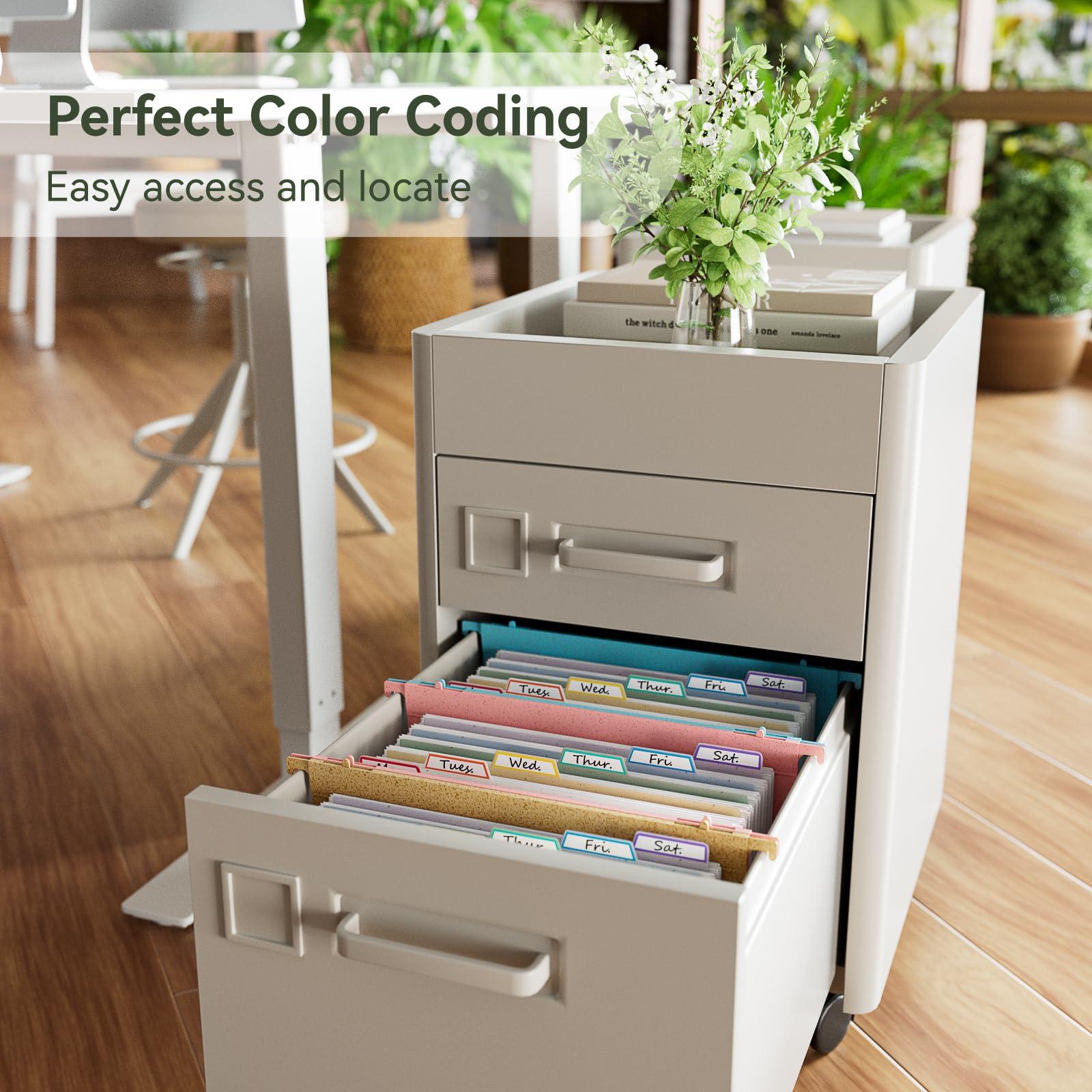 EcoStash Wheat Straw Expanding Hanging File Folders, 3 Color File Organizer, 1.2" Accordion Pockets, Large Capacity, Letter Size for Filing Cabinet, 100% BPA Free, Return to Nature, Healthy Living - Image 2