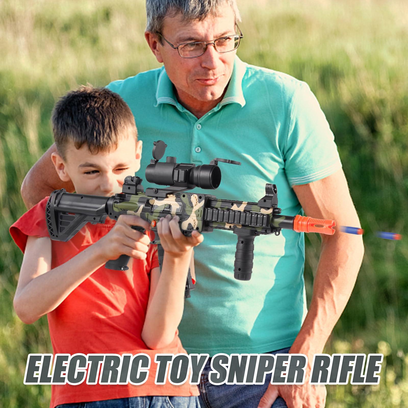 Realistic Toy Foam Blaster Gun - Electric Sniper Rifle with Scope 120 Soft Bullets 3 Magazines, Automatic Dart Gun for Boy Ages 8-12 Years Old, Indoor Outdoor Gifts for Adult Kid Christmas Birthday - Image 6