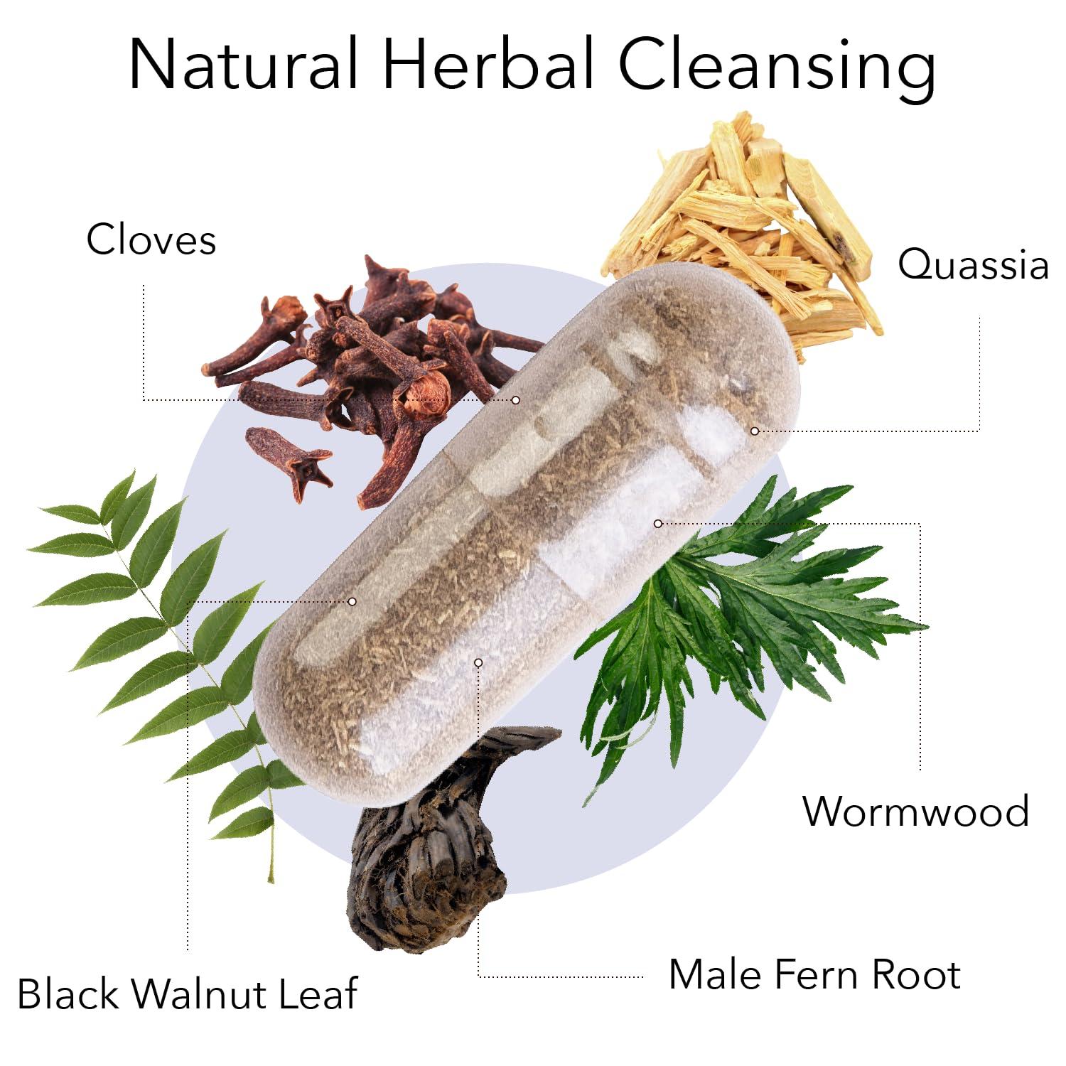 Kroeger Herb Products, Wormwood Herb, Black Walnut, Clove, Quassia, Worm Wood Detox Cleanse - Vegetarian Capsules, Non-GMO, Gluten Free, No Preservatives or Fillers - 100 Capsules, Made in USA - Image 3