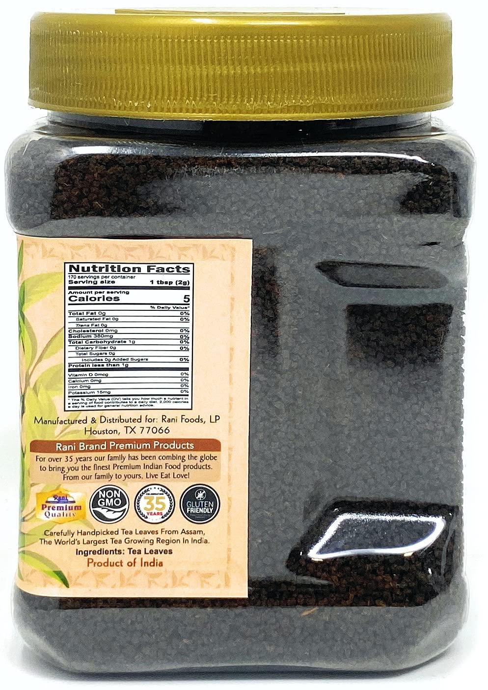 Rani Assam Tea (Indian Loose Leaf Bold Black Tea) 12oz (340g) PET Jar ~ All Natural | Vegan | Gluten Friendly | Salt & Sugar Free | NON-GMO | No Colors | Indian Origin - Image 2