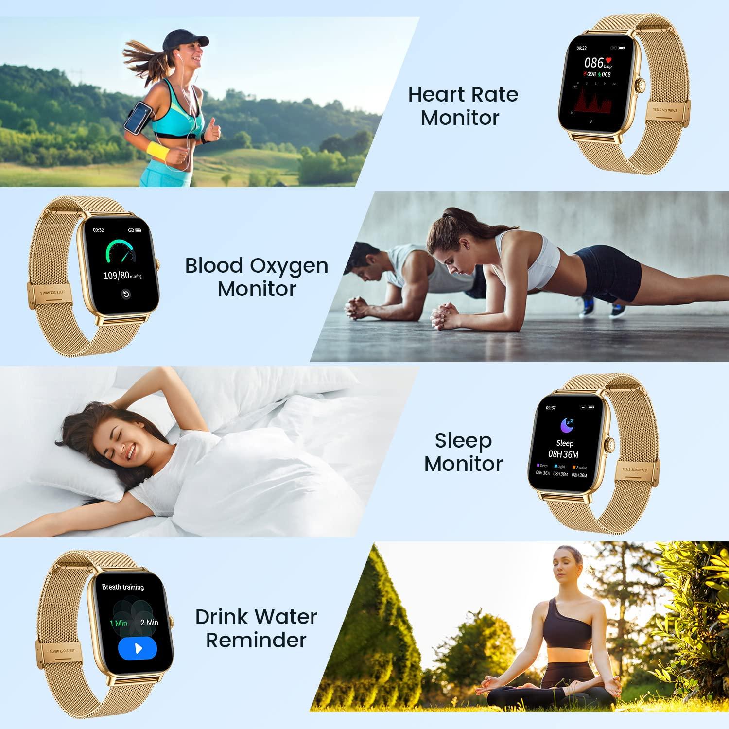CanMixs Smart Watch for Android Phones iOS Waterproof Smart Watches for Women Men(Answer/Make Call) Sports Digital Watch Fitness Tracker Heart Rate Blood Oxygen Sleep Monitor Compatible Samsung iPhone - Image 3