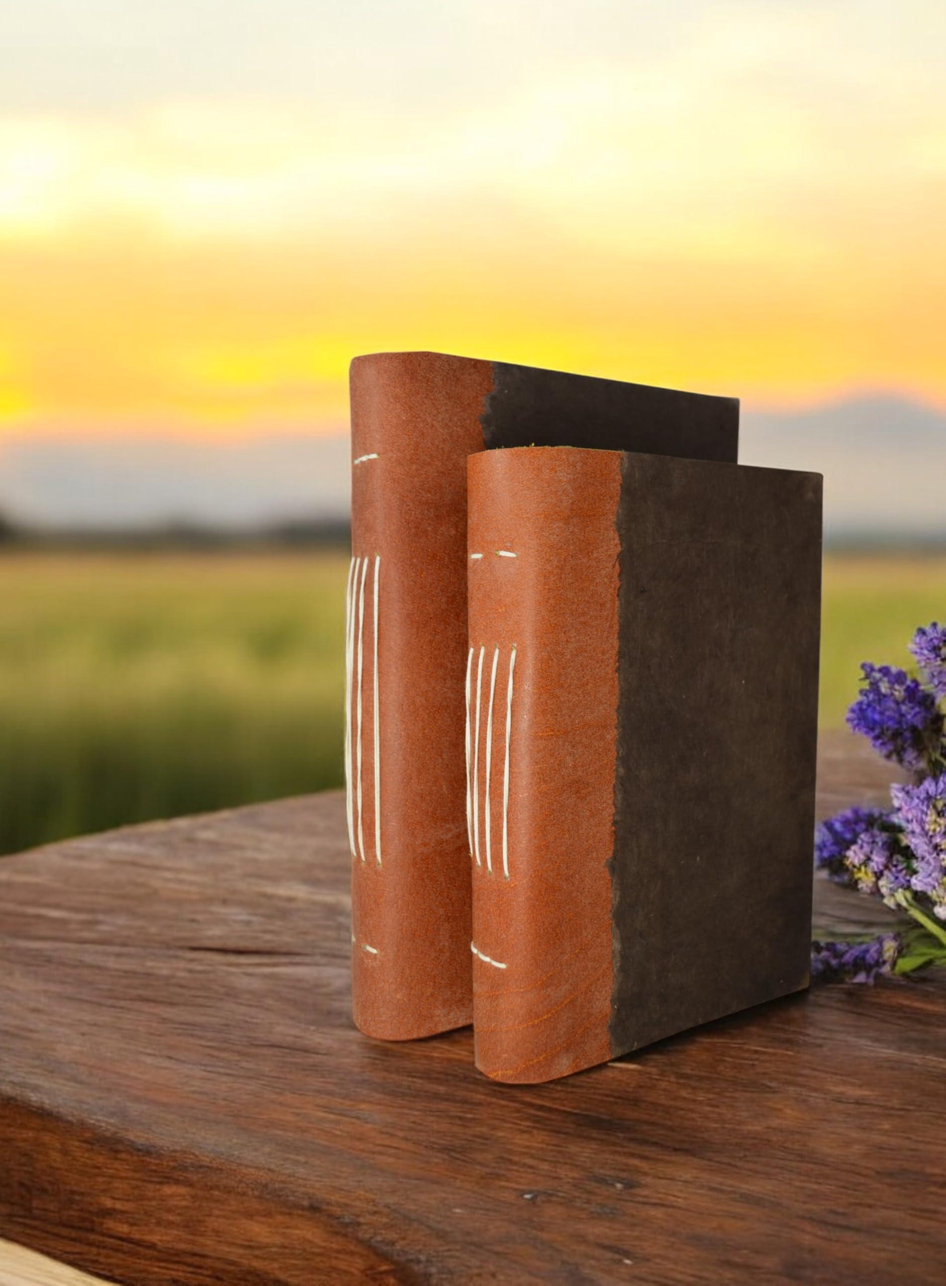 Kathmandu Valley Co. Nepali Collector Vintage Journal, Leather & Lokta Writing Hardcover Office Notebook Planner with Handmade Paper. Made in The Himalayas of Nepal. (6x9 Dark Walnut) - Image 5