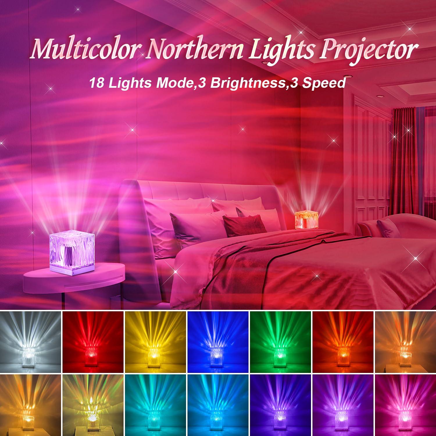 Mubarek Northern Lights Projector, 18 Colors 162 Modes Ceiling Galaxy Projector, Remote Ambient Lighting Mood Lighting, Room Lights for Bedroom, Cool Stuff Aesthetic Room Decor for Teen Girl Gifts - Image 2