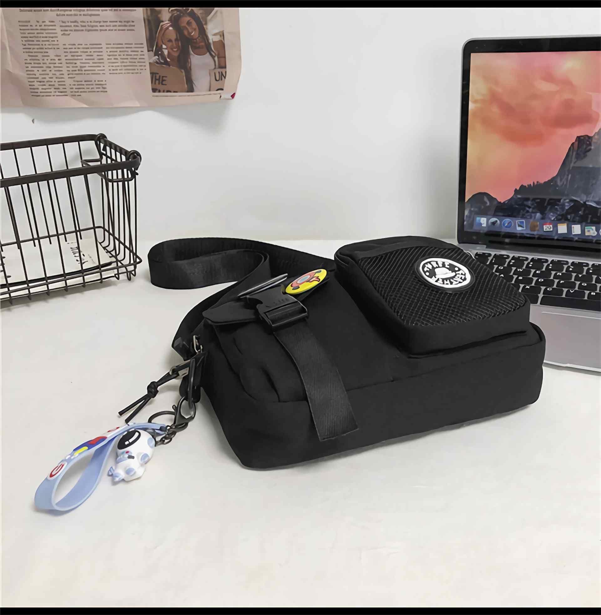 Lefe Liee Black Crossbody Bag for Men - Cute Small Messenger Sling Shoulder Bag - Men's Gift - Image 4