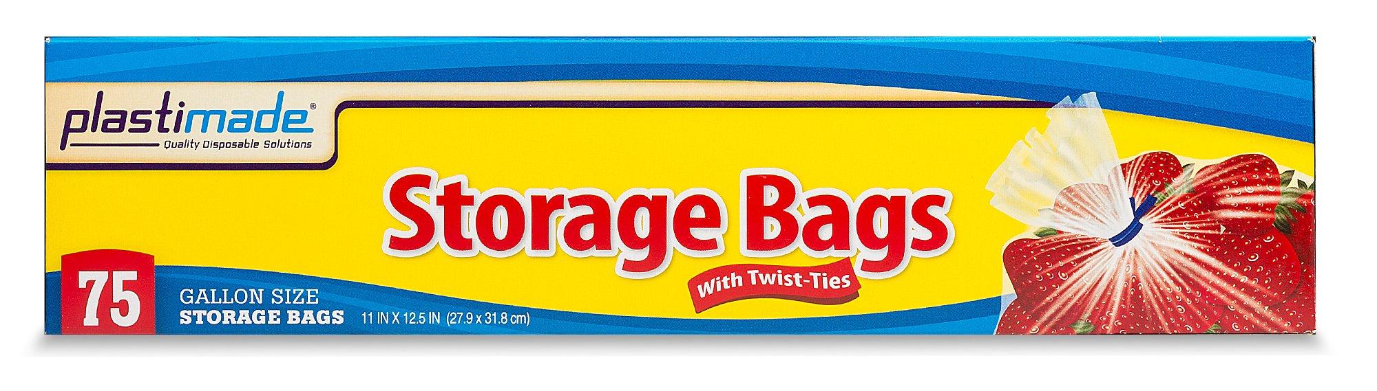 Plastimade Disposable Plastic Storage Bags With Original Twist Tie, 1 Gallon Size, 300 Bags, Great Thanksgiving For Home, Office, Vacation, Traveling, Sandwich, Fruits, Cake, Cookies, Or Any Snack - Image 4