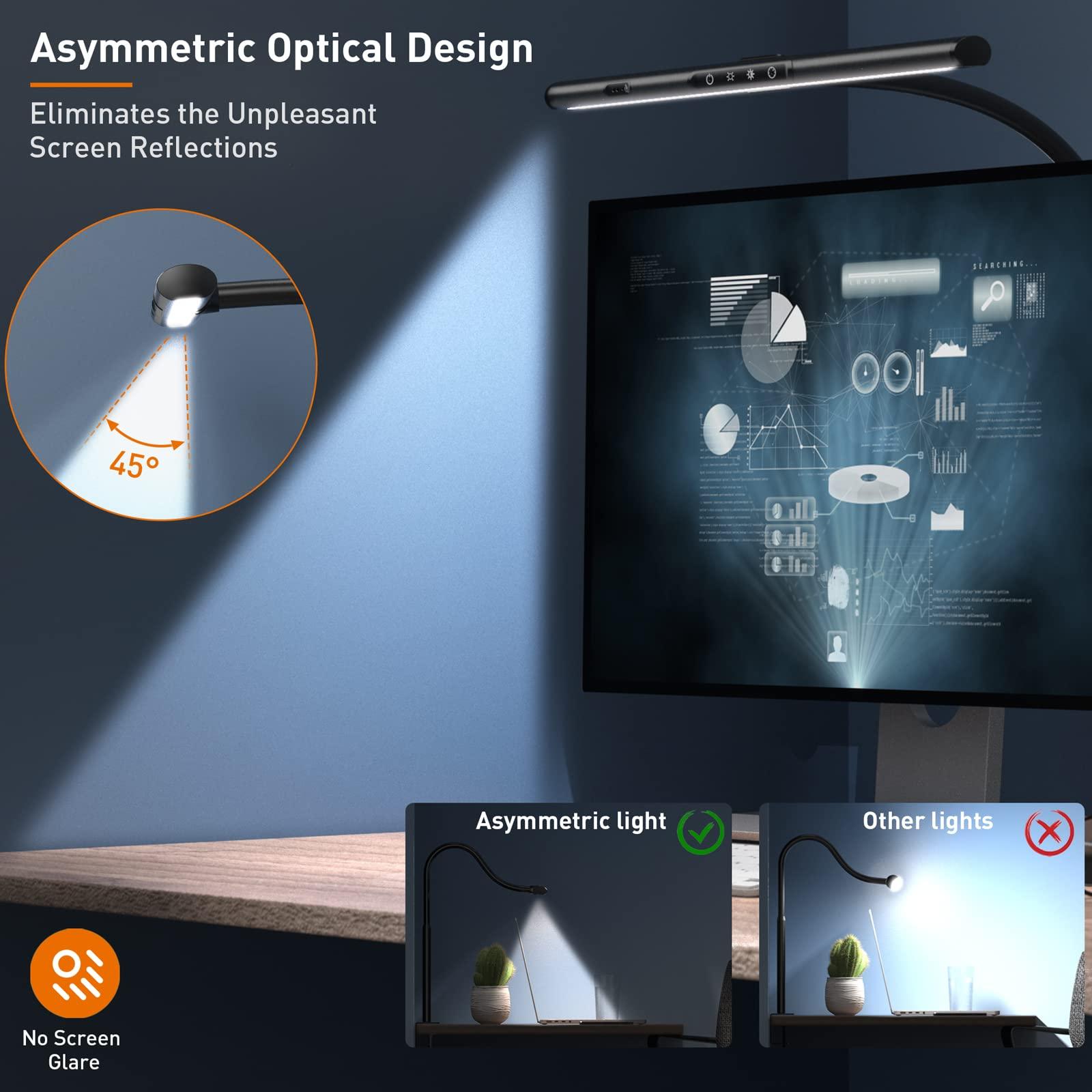 AmazLit Desk Lamp for Home Office, Desk Light with Clamp, Office Lamp with Remote & Gesture Sensing, Monitor Light Bar, Adjustable Color Temperature & Brightness, 12W - Image 3