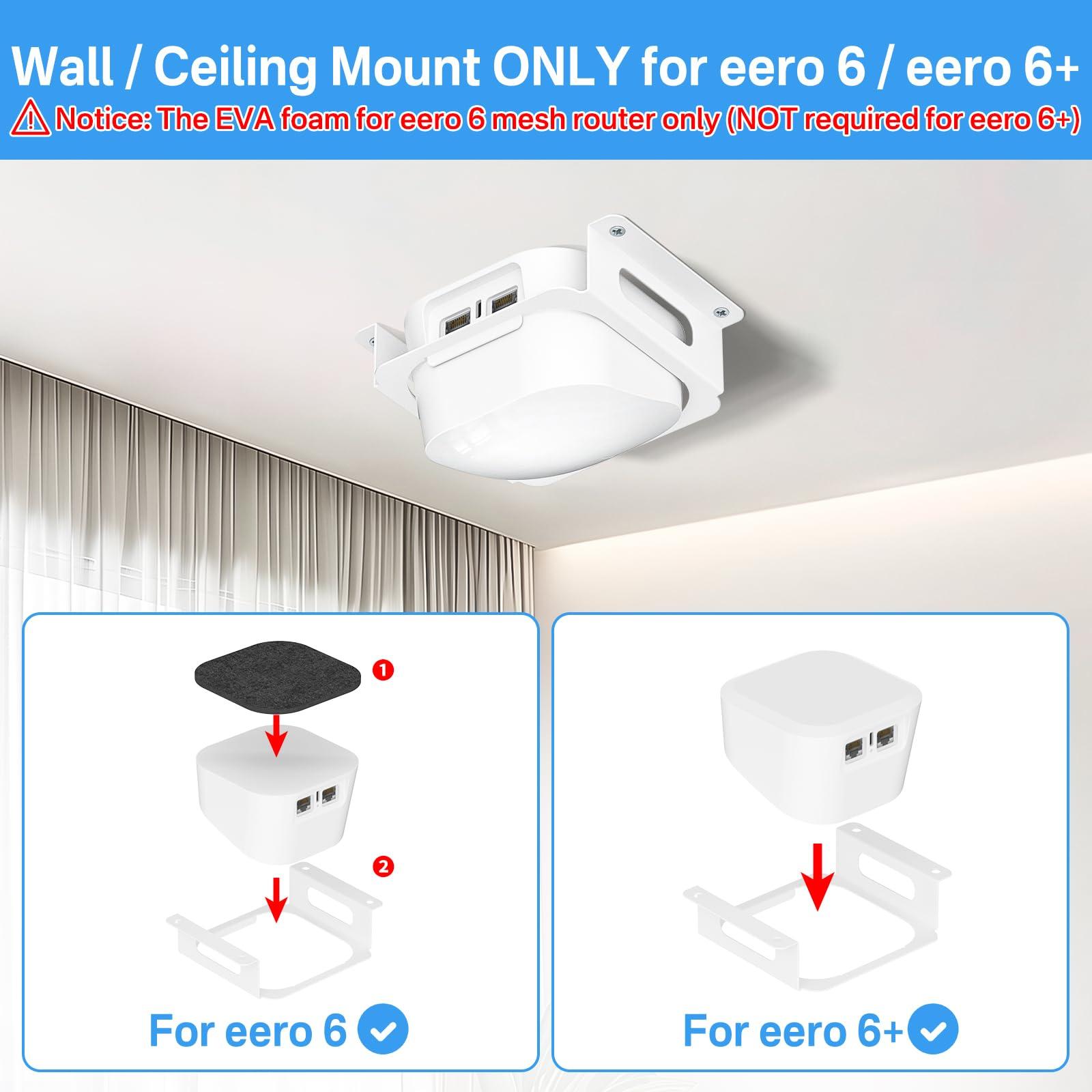 2 in 1 Metal Ceiling Mount Bracket for eero 6 Plus / eero 6 Ceiling Mount or Wall Mount for eero 6 / eero 6+ Mesh Wi-Fi System with Dual Installation Options for Versatile Use - Image 2