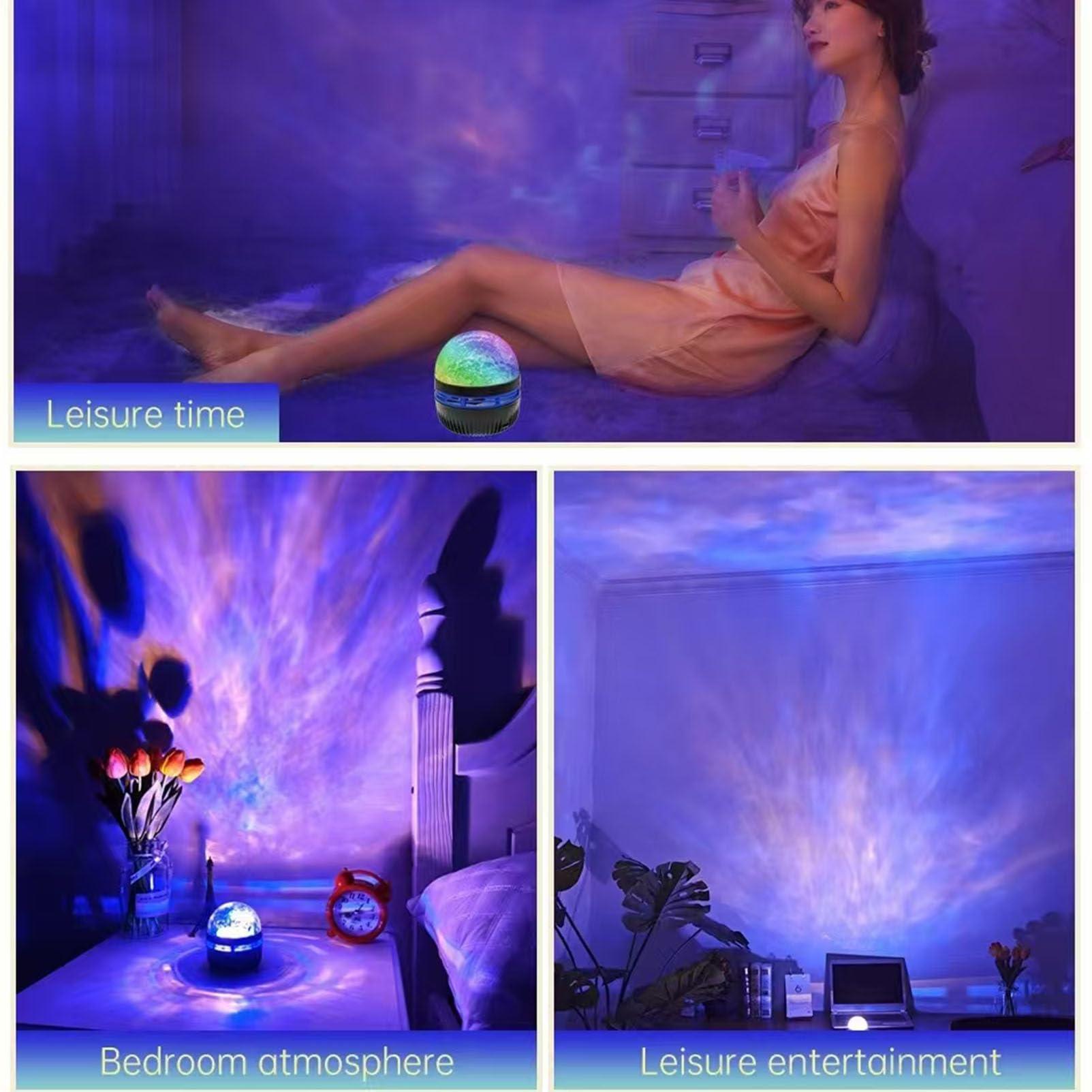 Xugenxes 2-in-1 Northern Lights & Waves Projector, Aurora Northern Lights Projector, 14 Light Effects, Bedroom, Party, LED Color Changing Light for Home Decoration (1pc) - Image 5
