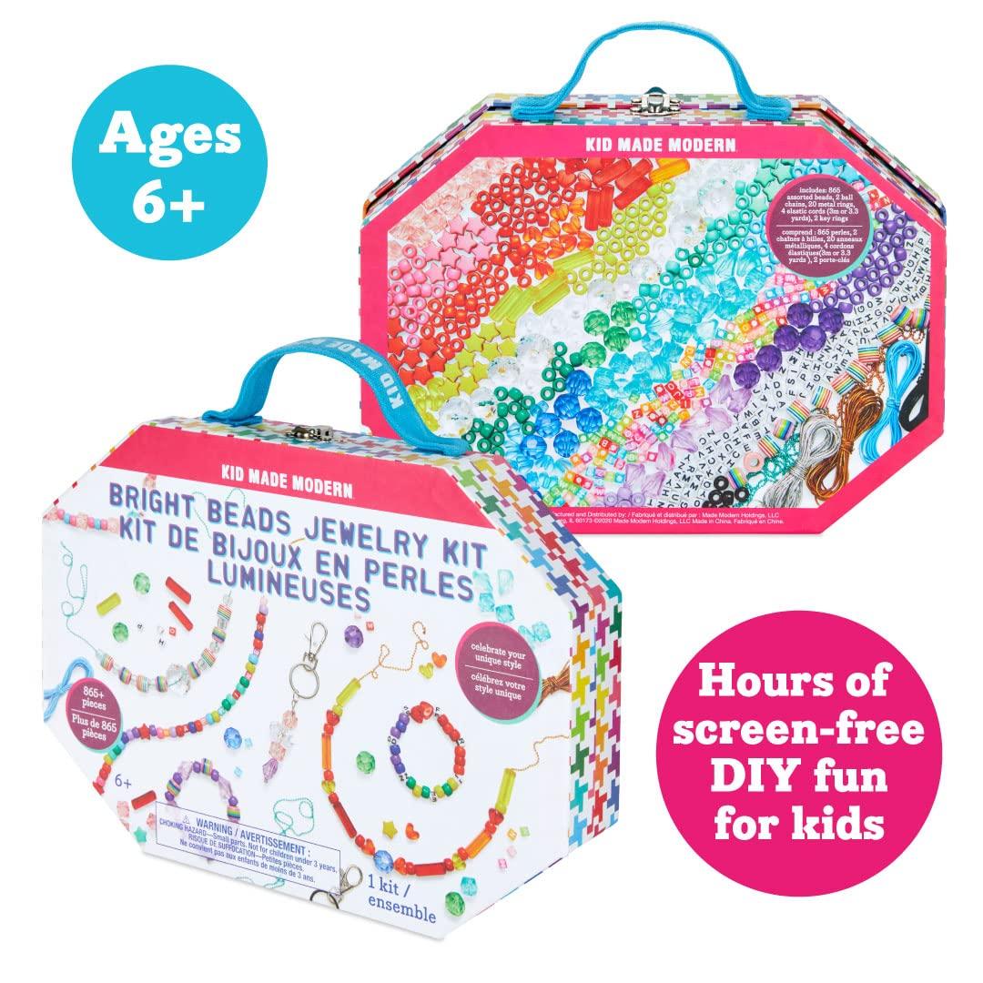 Kid Made Modern - Bright Beads Jewelry Kit - Bead Bracelet Kit - 865+ Piece Set - DIY Kids Crafts - Bulk Craft Set - Create Your Own Art - Includes Art & Jewelry Supplies - Ages 6+ - Image 3