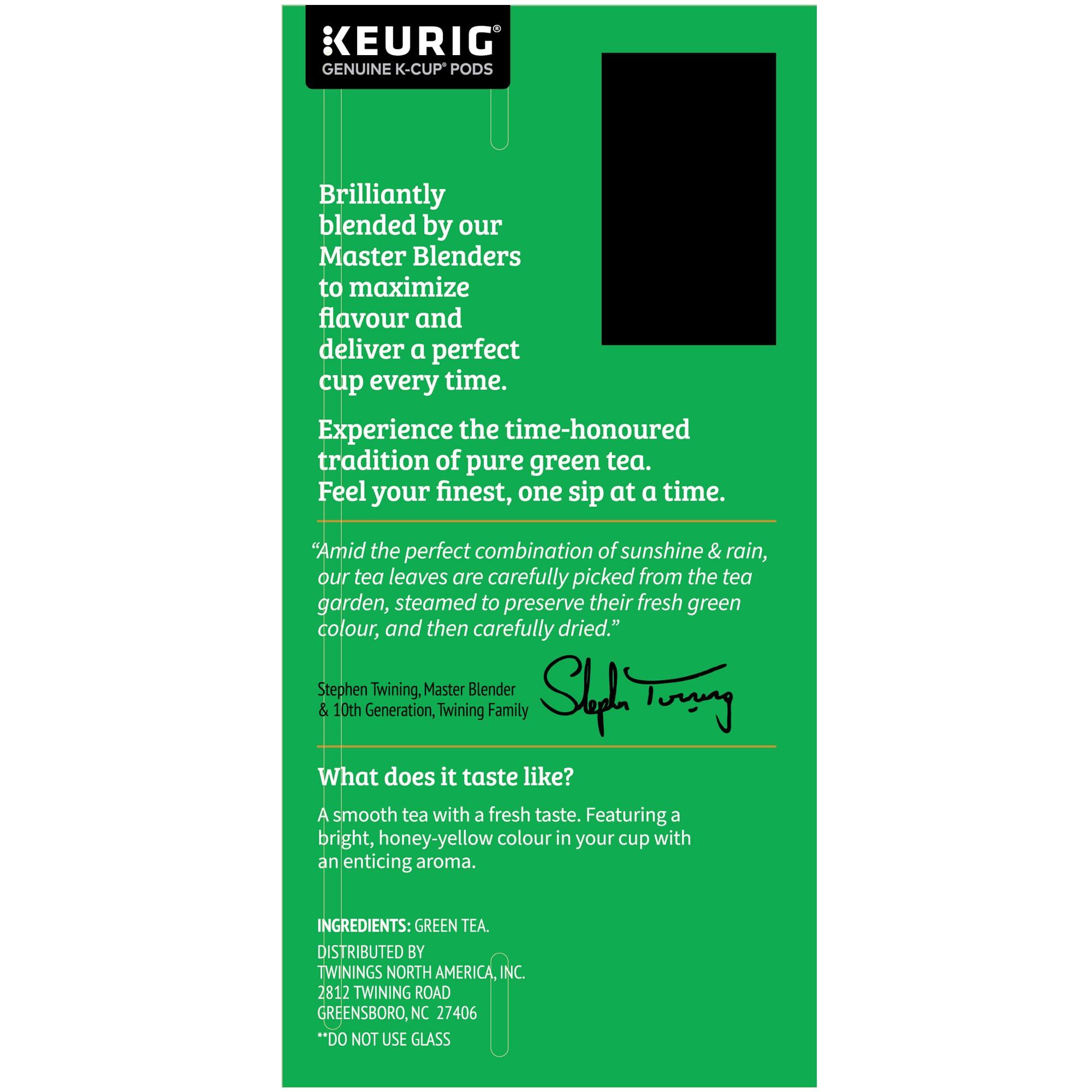 Twinings Pure Green Tea K-Cup Pods for Keurig, 24 Count (Pack of 1), Smooth Flavour, Enticing Aroma, Caffeinated, Enjoy Hot or Iced - Image 4