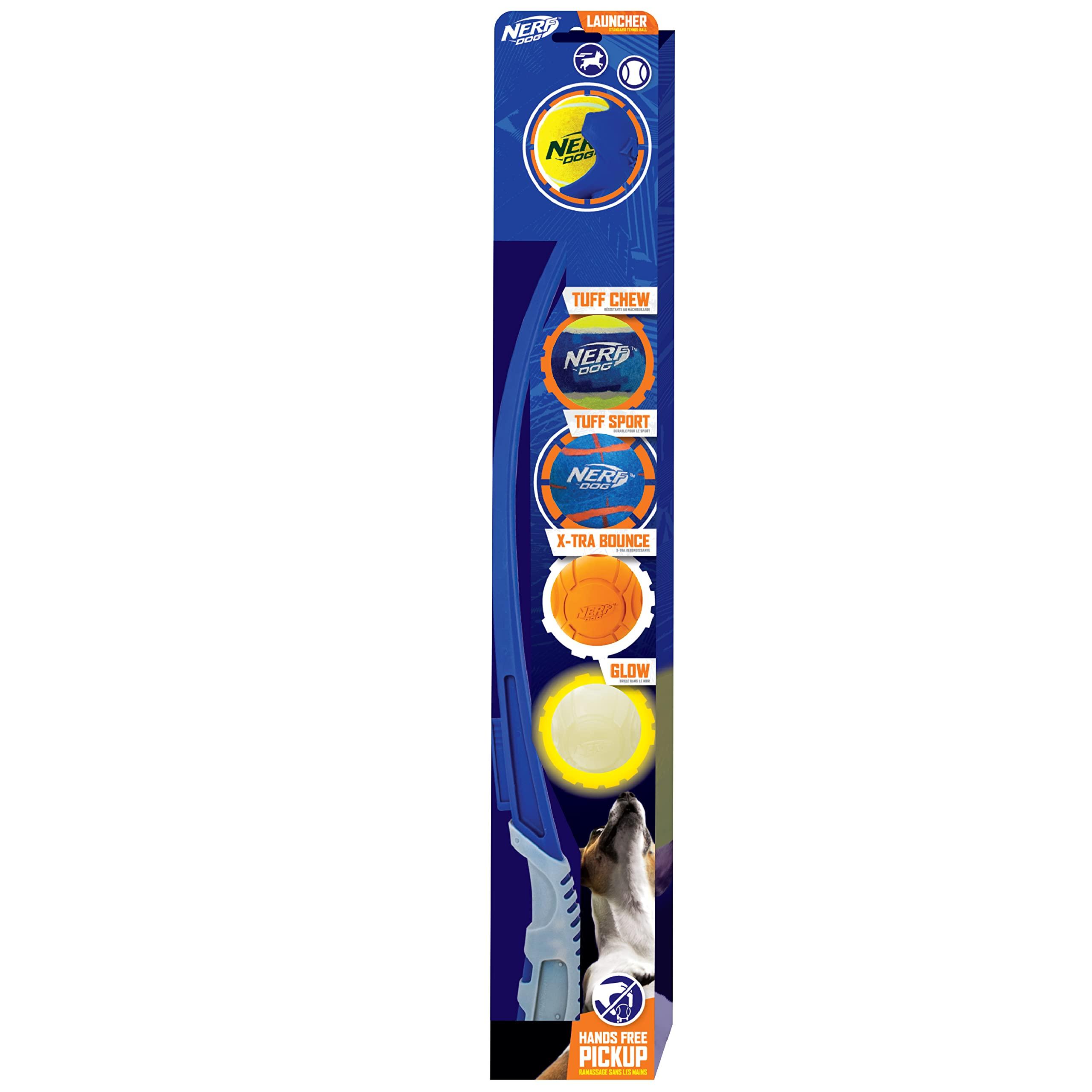 Nerf Dog 25in Translucent Air Strike Thrower, Dog Toy Gift Set with Five 2.5in Balls, Lightweight, Durable and Water Resistant, for Small/Medium/Large Breeds - Image 1