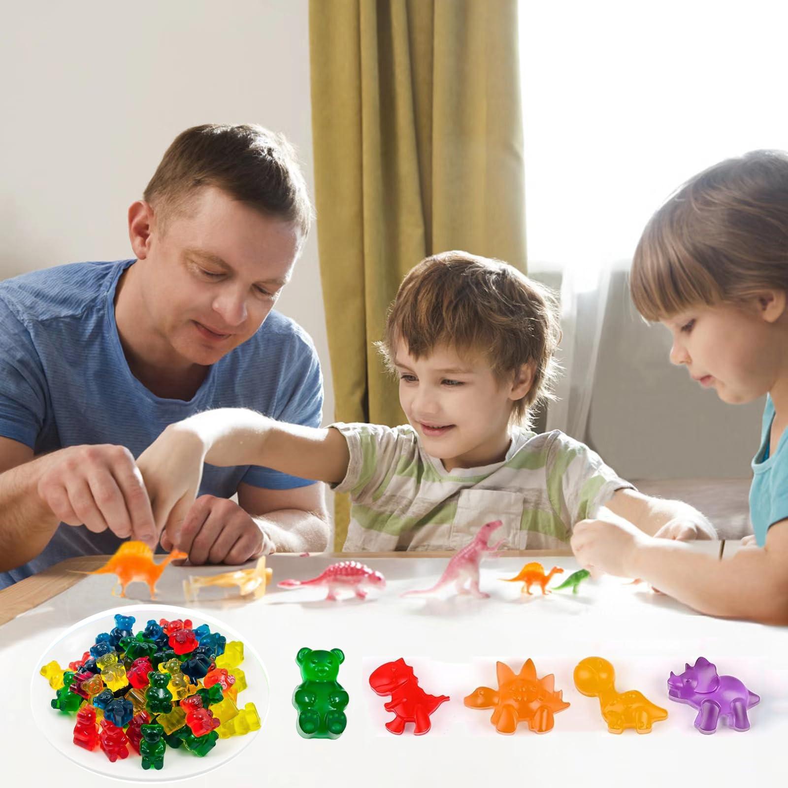 Gummy Candy Molds - Silicone Gummy Bear/Dinosaur/Hearts/Gummy Worm Mold for Kids with 2pcs Dropper,Non-stick and Bpa Free for Mini Candy Chocolate Gummies Baking - Image 4