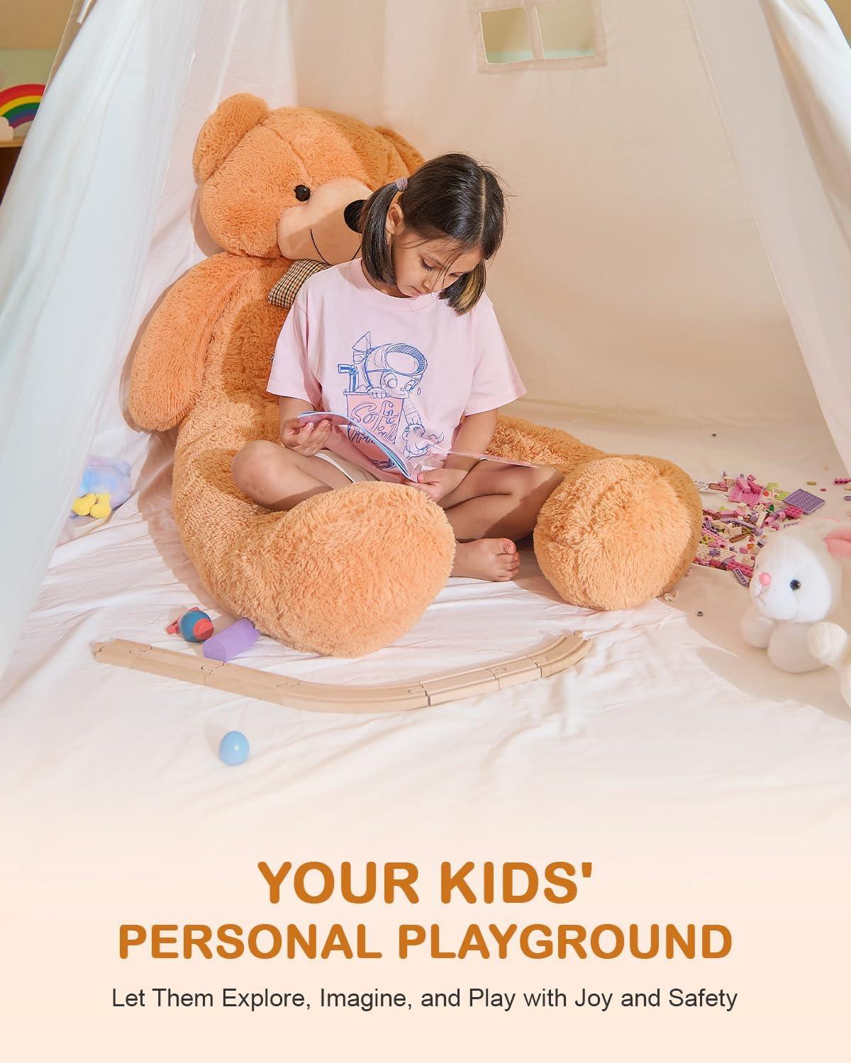 CO-Z Larger 85" H Kids Teepee Play Tent, 2.1m Large Indoor Canvas Teepee Tent for Adults, Tall Foldable Teepee Outdoor, 5 Sides Party Picnic Wedding Teepee Tent with Storage Bag - Image 6