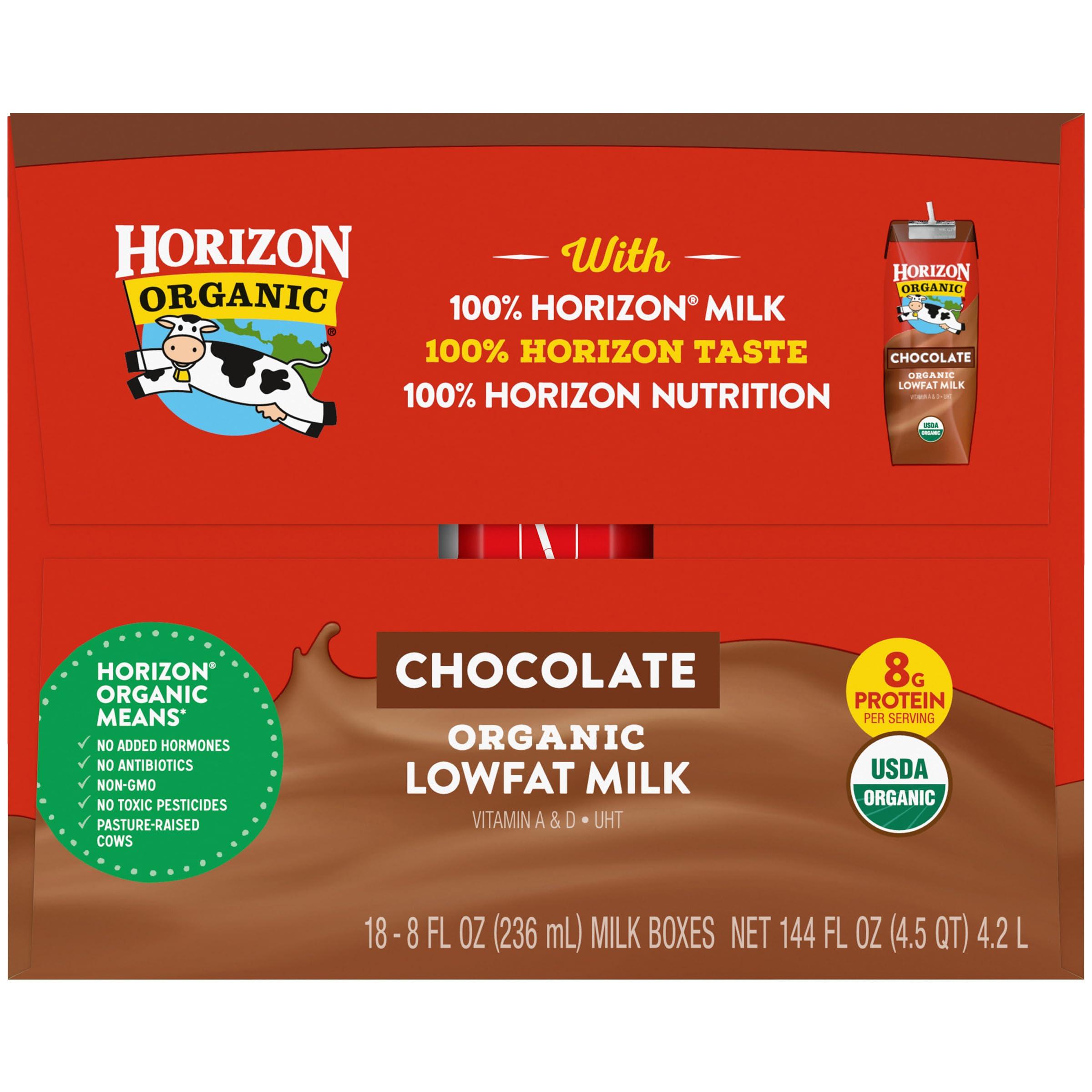 Horizon Organic Shelf-Stable 1% Lowfat Milk Boxes, Chocolate, 8 Fl Oz, 18 Pack - Image 9